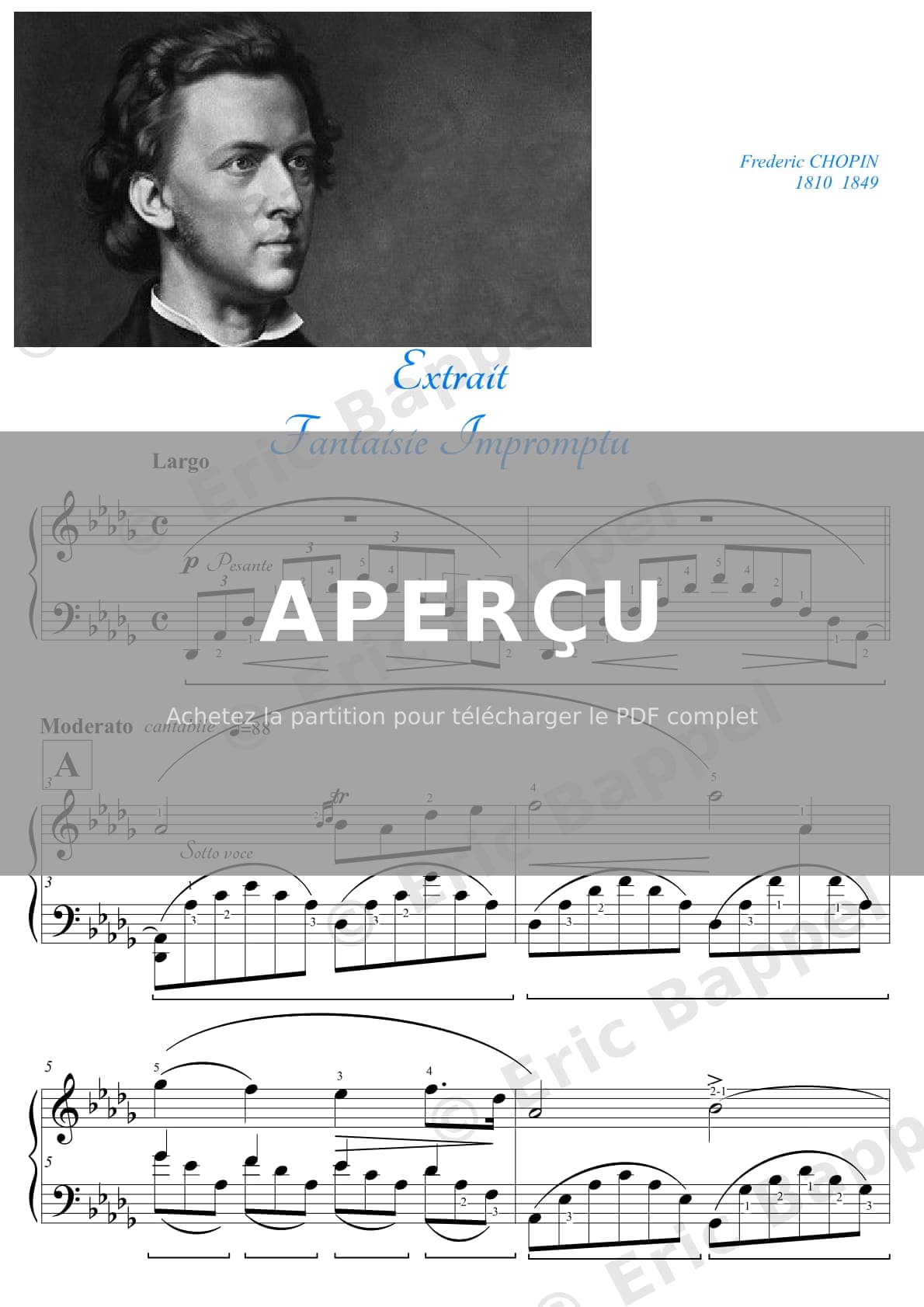 Fantaisie-Impromptu en Do dièse mineur, Op. 66 (Partie centrale) — Extrait page 1 sur 6