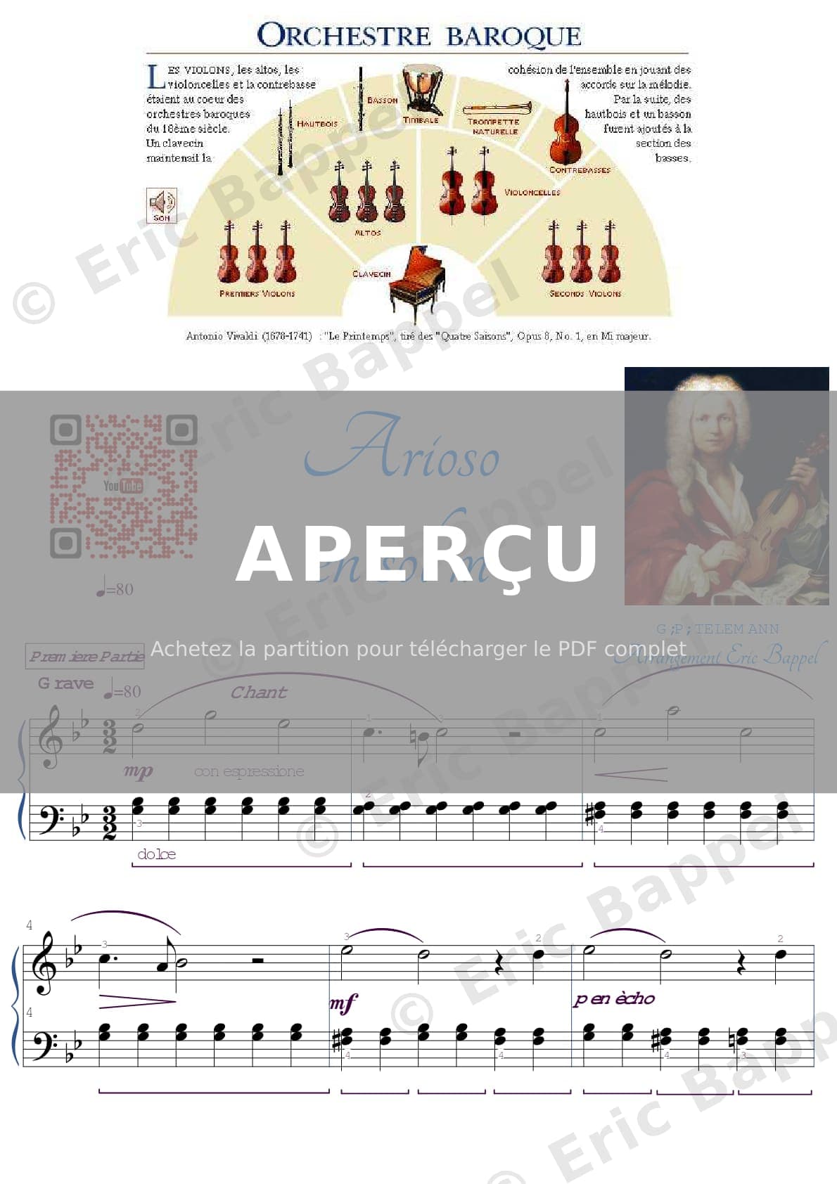 Arioso en Sol mineur — Extrait page 1 sur 2
