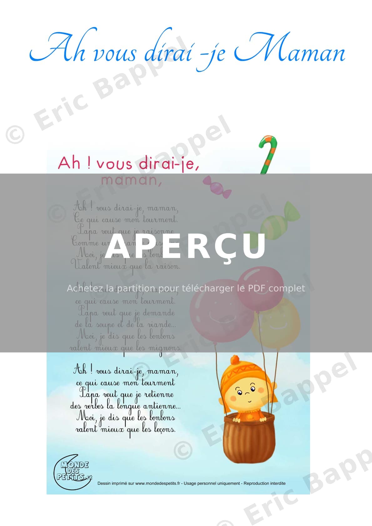 Ah vous dirai-je, Maman — Extrait page 1 sur 3