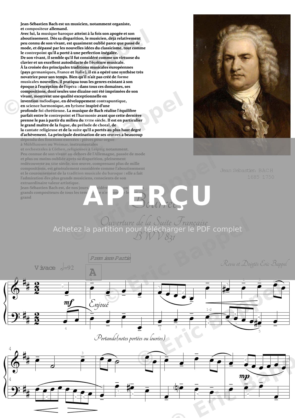 BOURREE en si m ouverture suite Française — Extrait page 1 sur 3