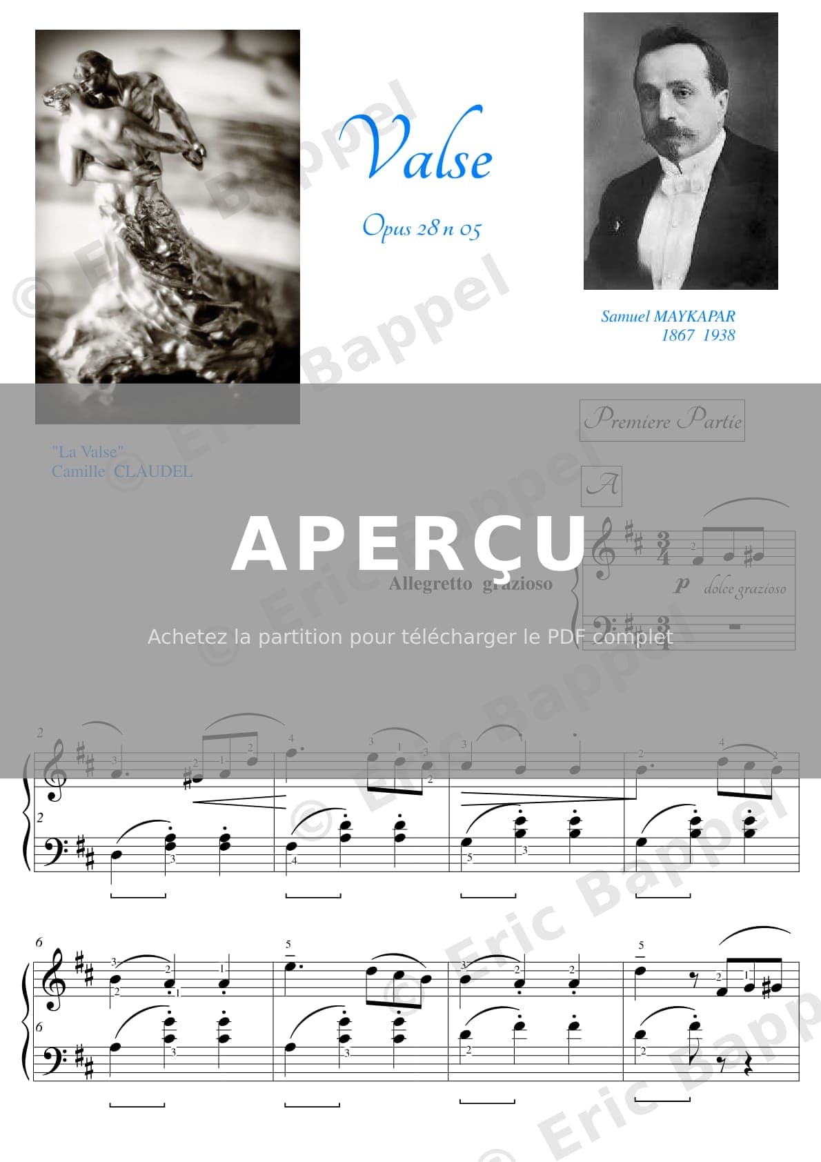Valse, Op. 28 No. 05 en Ré majeur — Extrait page 1 sur 4