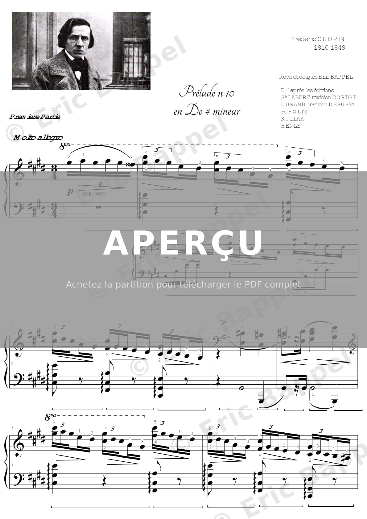 Prélude Op. 28 No. 10 en Do dièse mineur. Molto allegro — Extrait page 1 sur 2