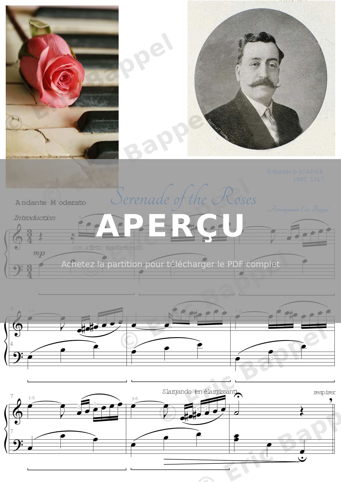 Serenade of the Roses, transcription pour piano — Extrait page 1 sur 4