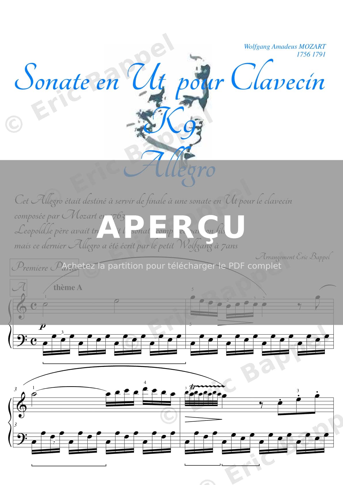 Sonate en Do pour clavecin, K. 9 — Extrait page 1 sur 6