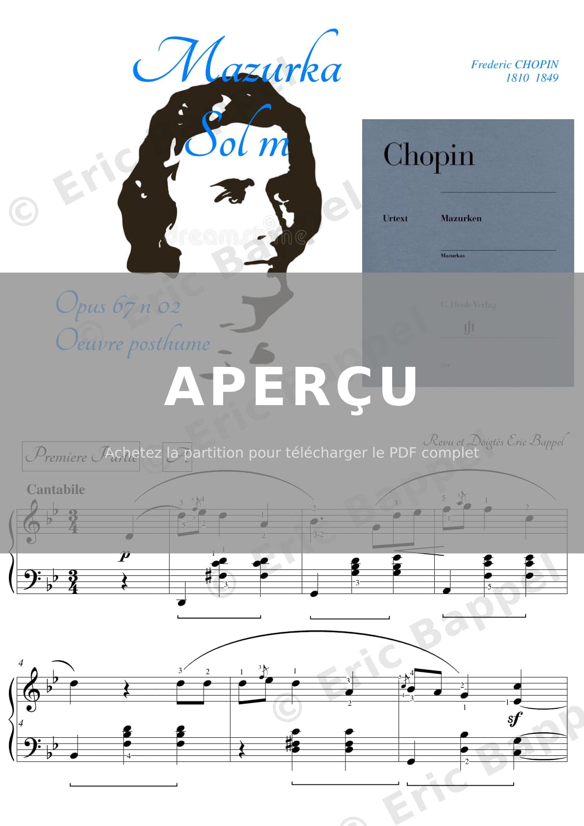 Mazurka, Op. 67 No. 2 — Extrait page 1 sur 6