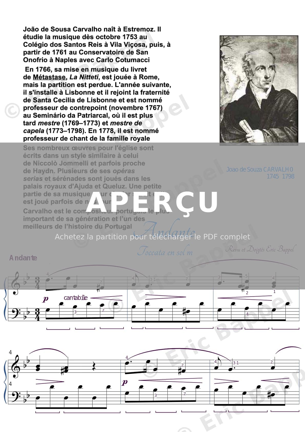 Toccata en Sol mineur: II. Andante (Extrait) — Extrait page 1 sur 2