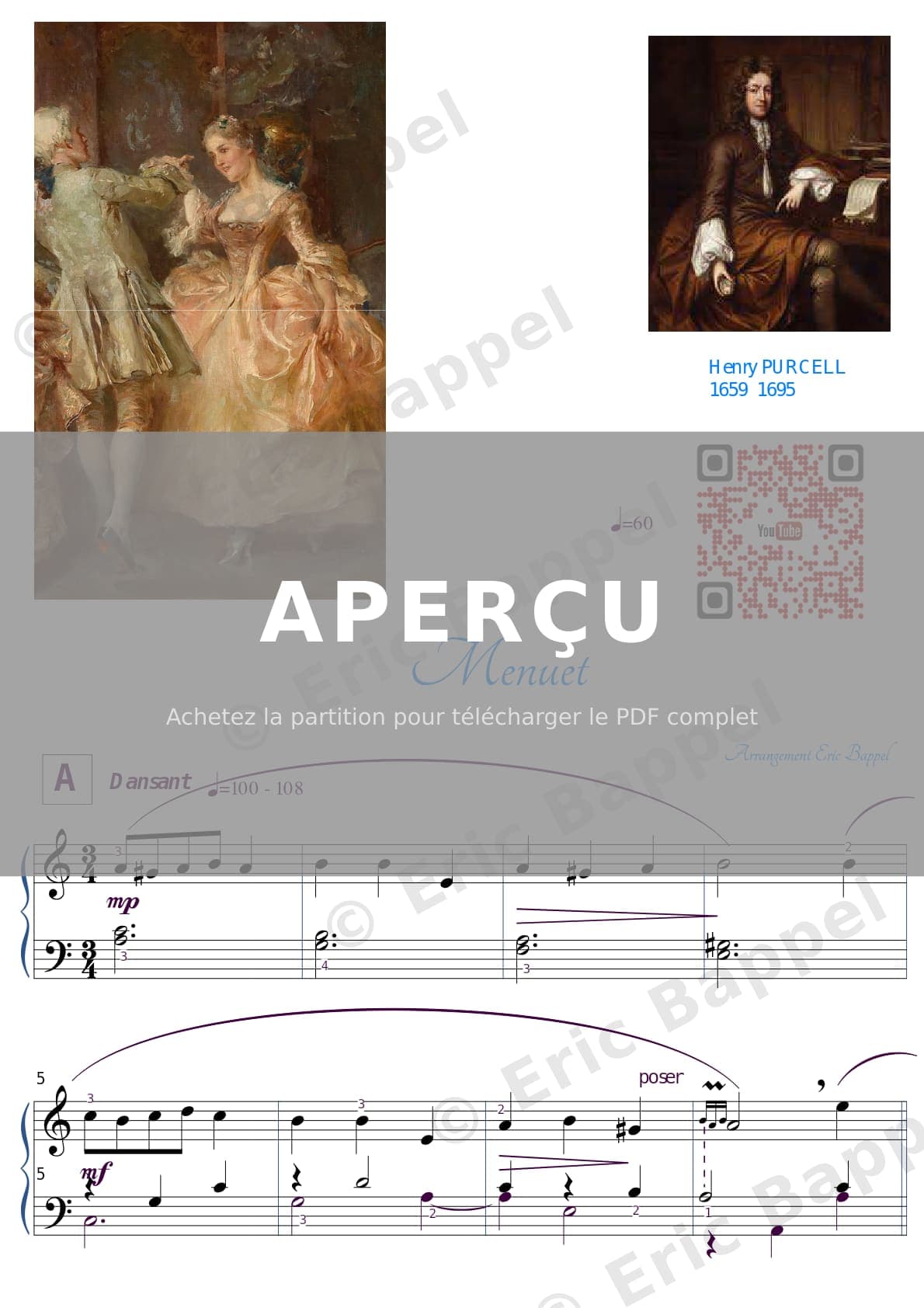 Menuet en La mineur — Extrait page 1 sur 2