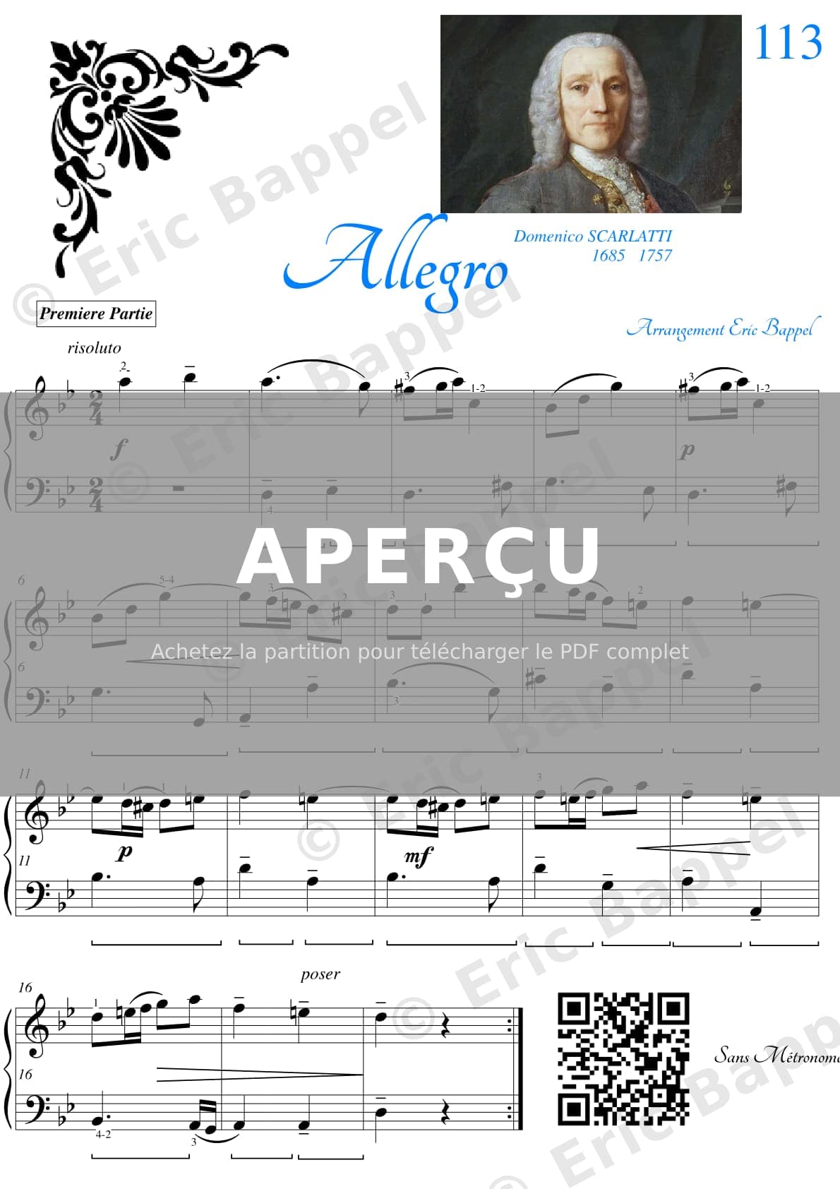 Allegro en Sol mineur — Extrait page 1 sur 4