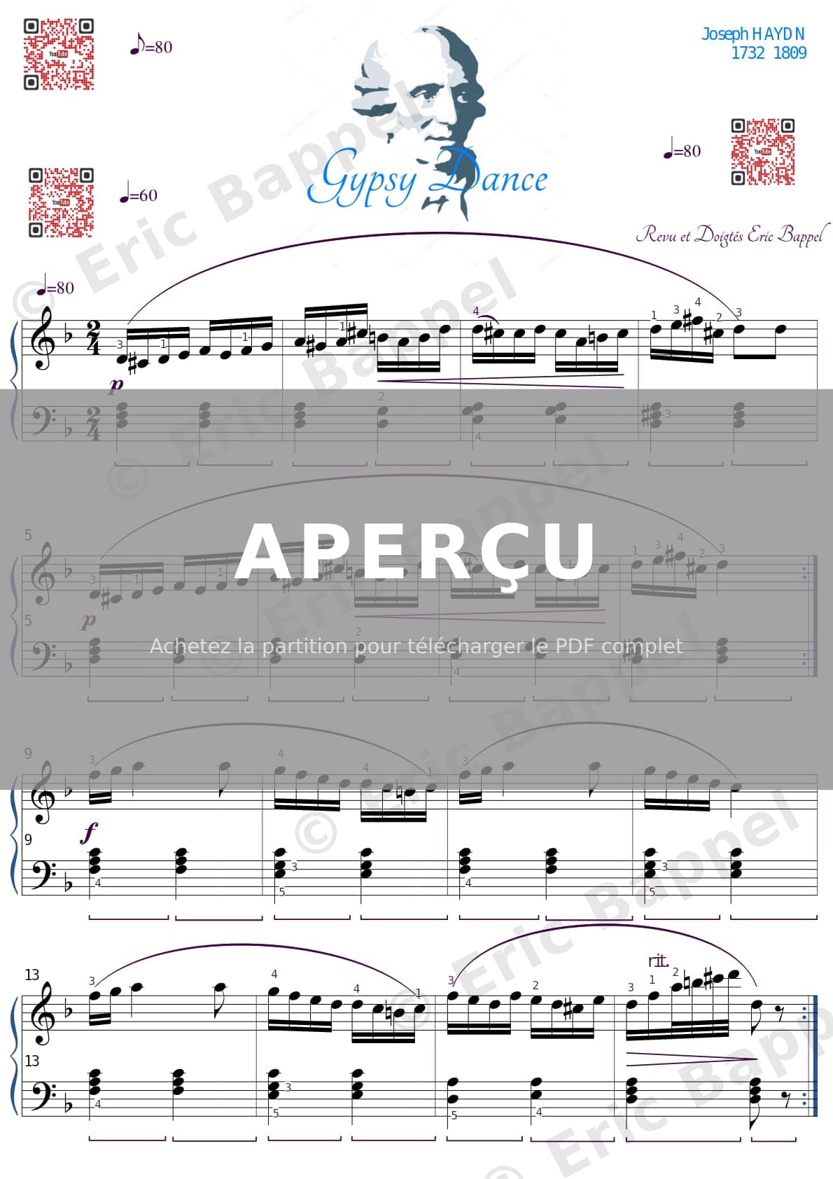 Gypsy Dance en Ré mineur, Hob. IX:28/6 — Extrait page 1 sur 1
