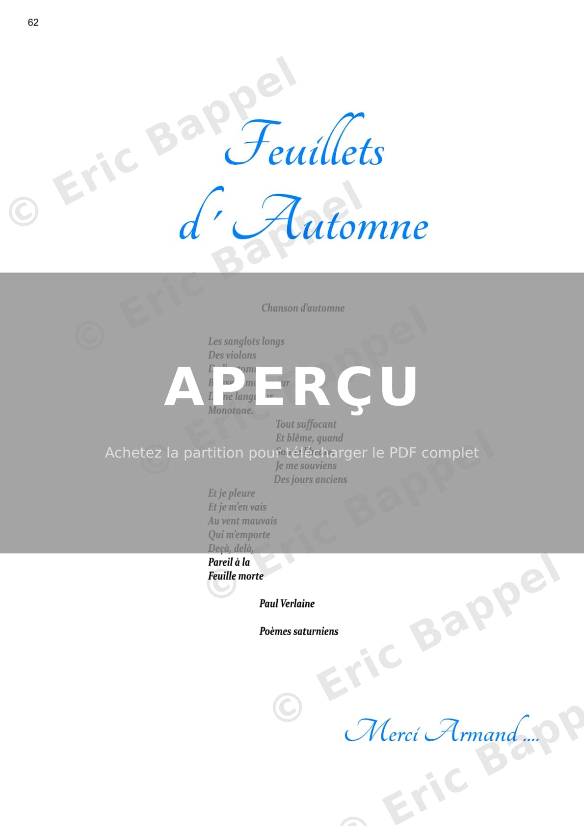 Feuillets d'automne — Extrait page 1 sur 6