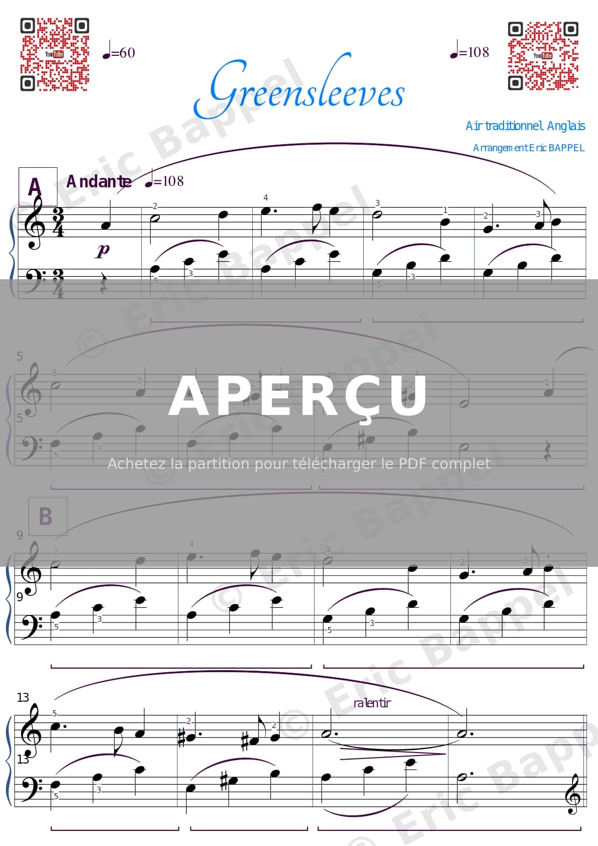 Greensleeves — Extrait page 1 sur 2