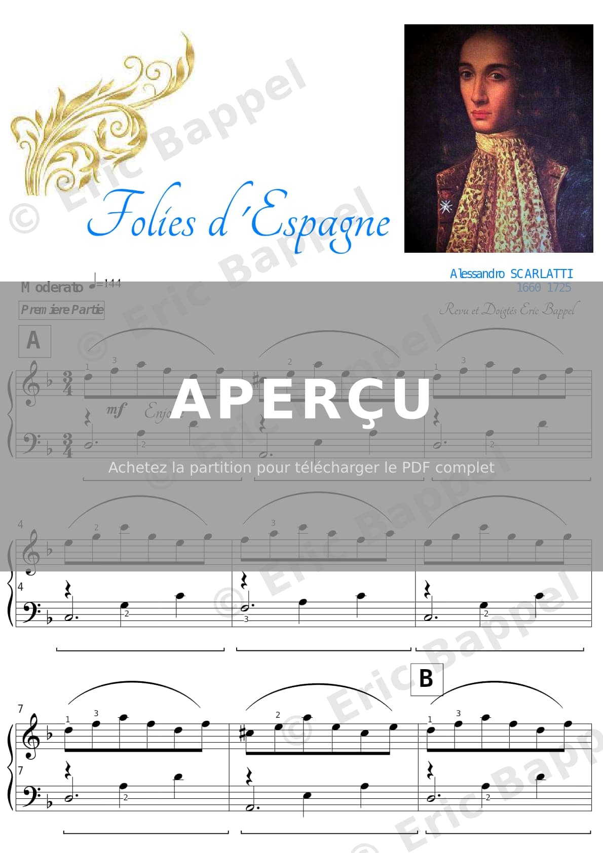 Folies d'Espagne en Ré mineur — Extrait page 1 sur 7