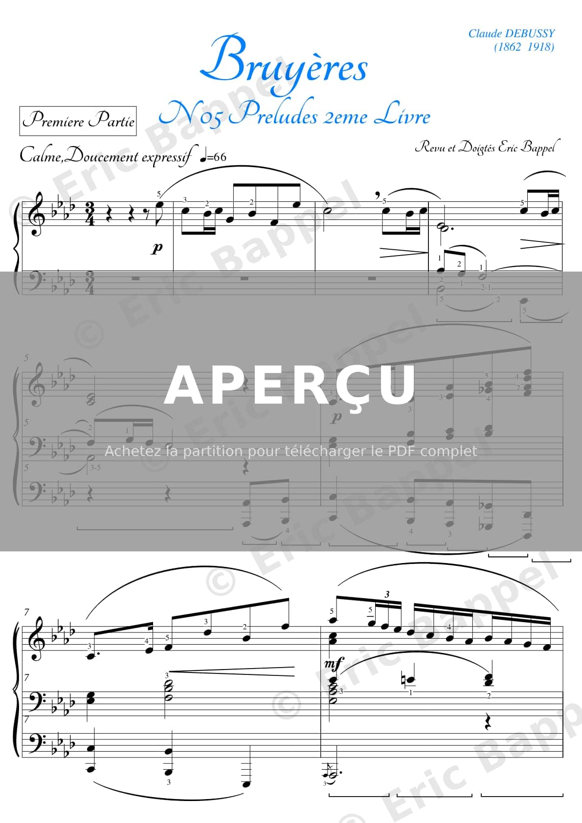Préludes, Livre 2, Bruyères — Extrait page 1 sur 9
