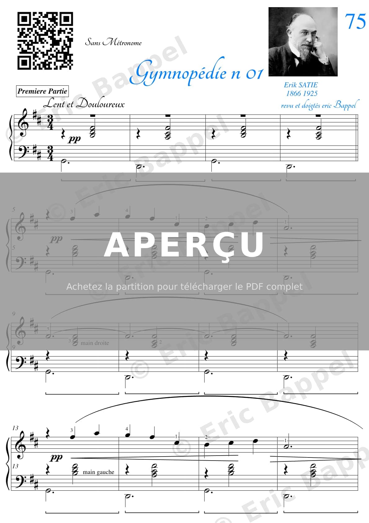 Gymnopédie No. 1 — Extrait page 1 sur 6