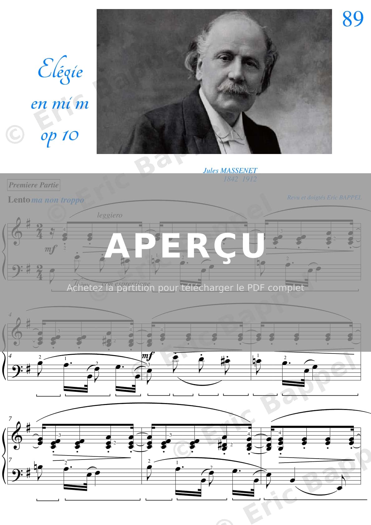 Élégie en Mi mineur, Op. 10 — Extrait page 1 sur 4