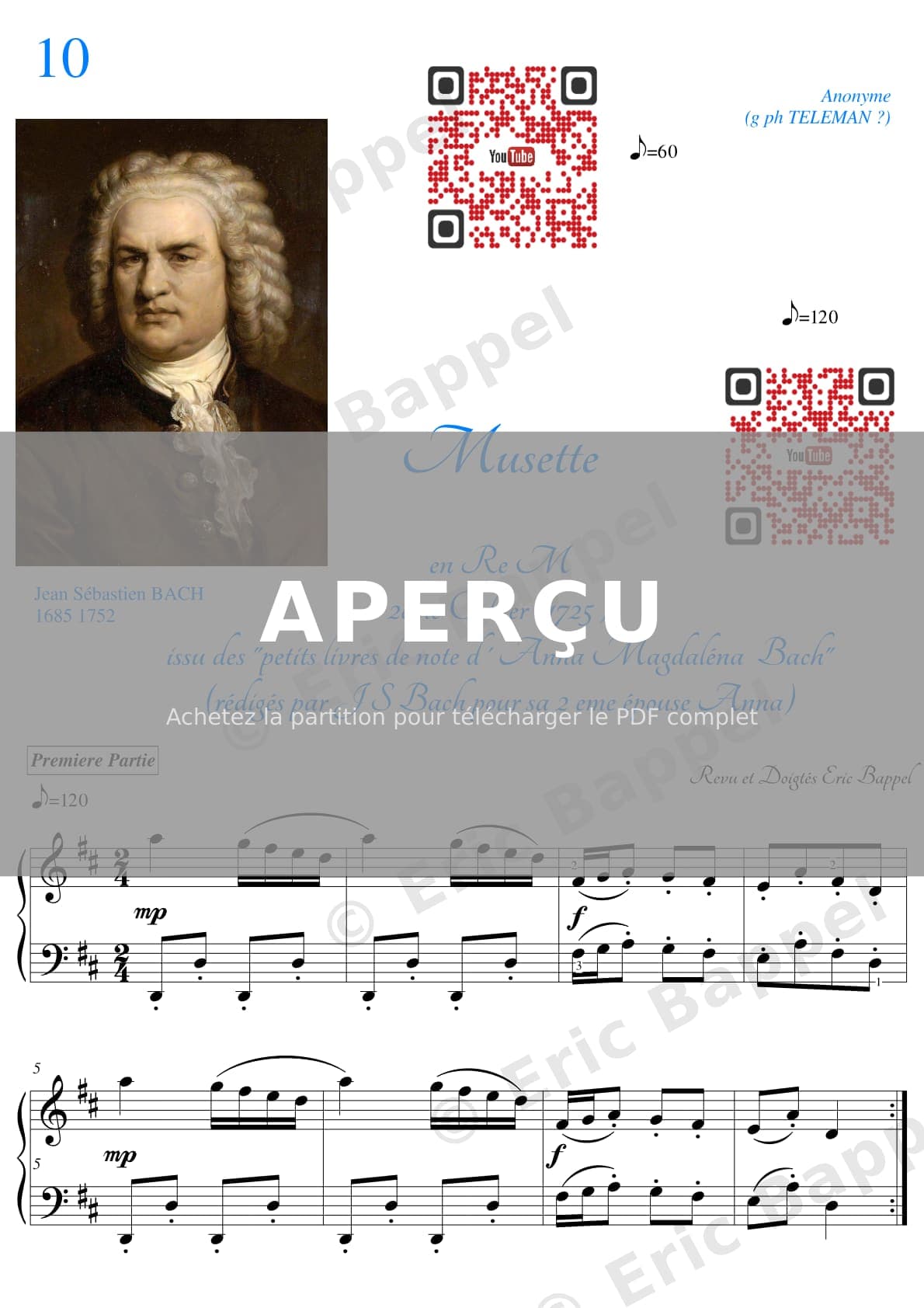 Musette in D Major, BWV Anh. 126 — Extrait page 1 sur 3