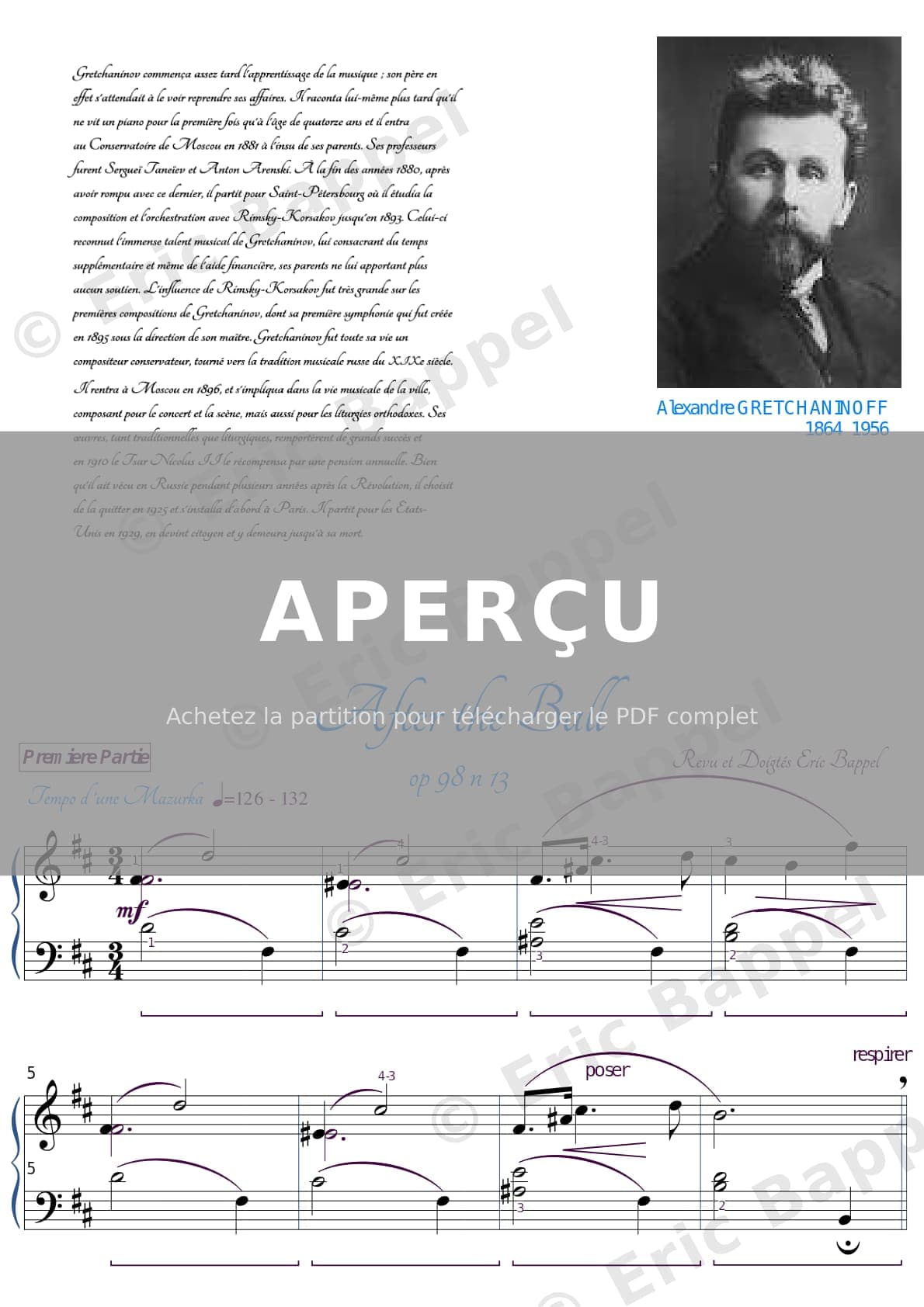 After the Ball, Op. 98, No. 13 — Extrait page 1 sur 3