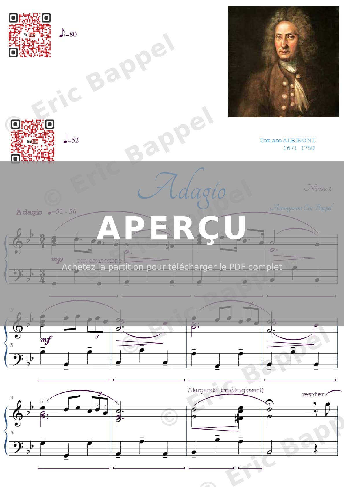 Adagio en sol m niveau 3 — Extrait page 1 sur 4
