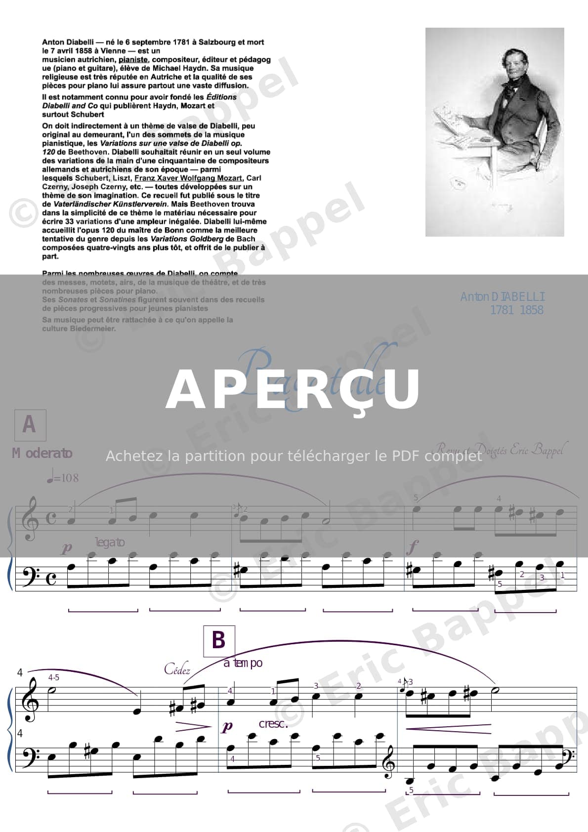 Bagatelle en La mineur — Extrait page 1 sur 2