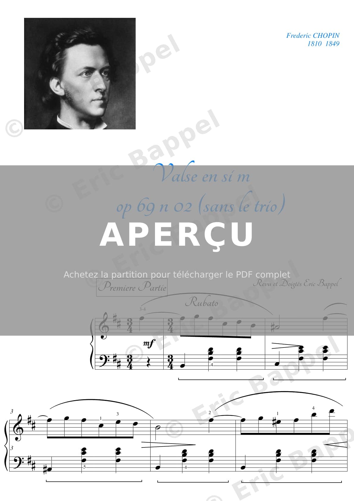Valse Op. 69 No. 2 en Si mineur (sans le trio) — Extrait page 1 sur 6