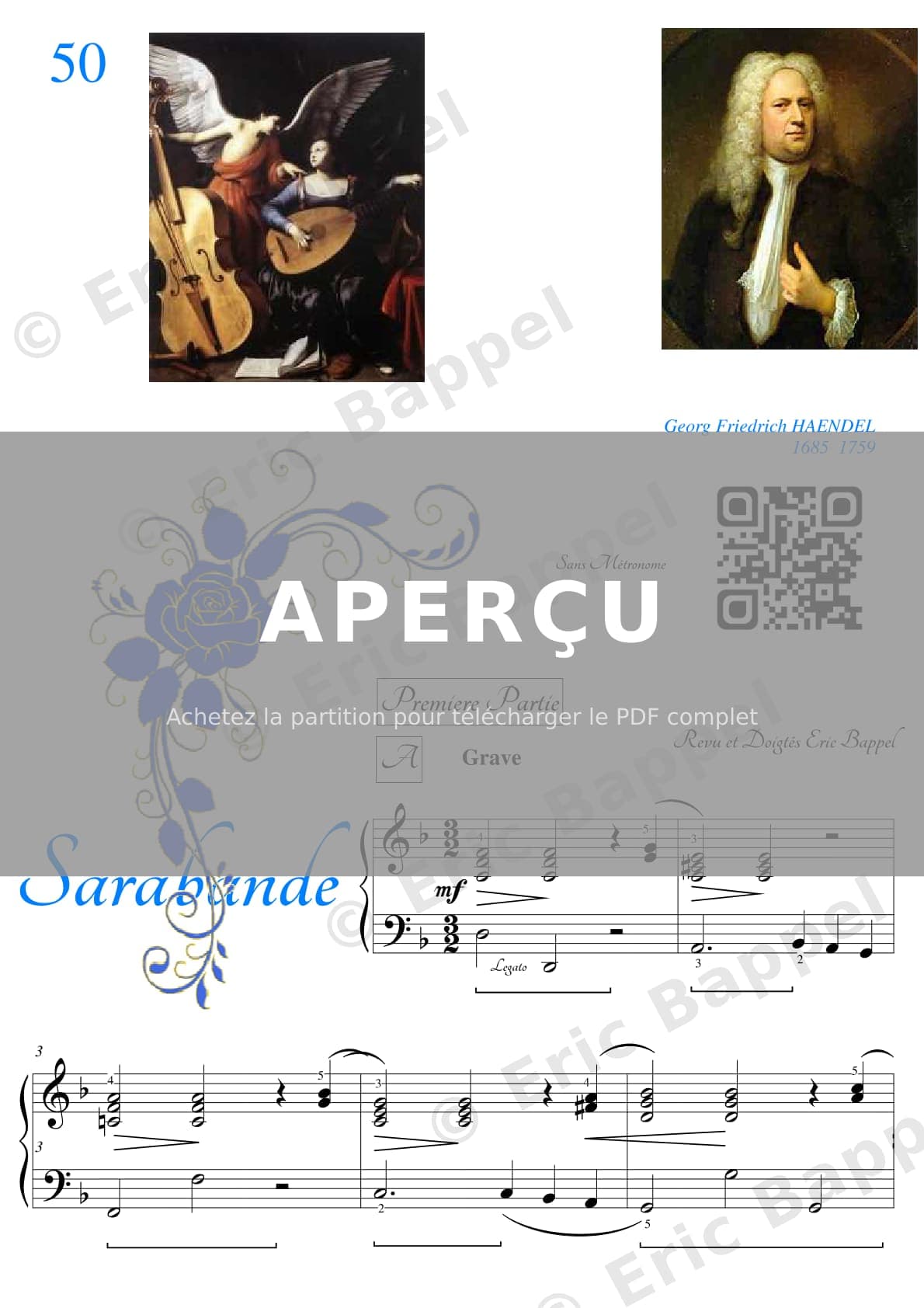 Sarabande from Suite en Ré mineur No. 4, HWV 437 niveau 3 — Extrait page 2 sur 6