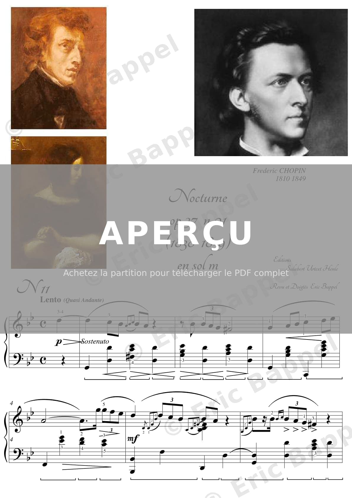 Nocturne Op. 37 No. 1 en Sol mineur — Extrait page 1 sur 8