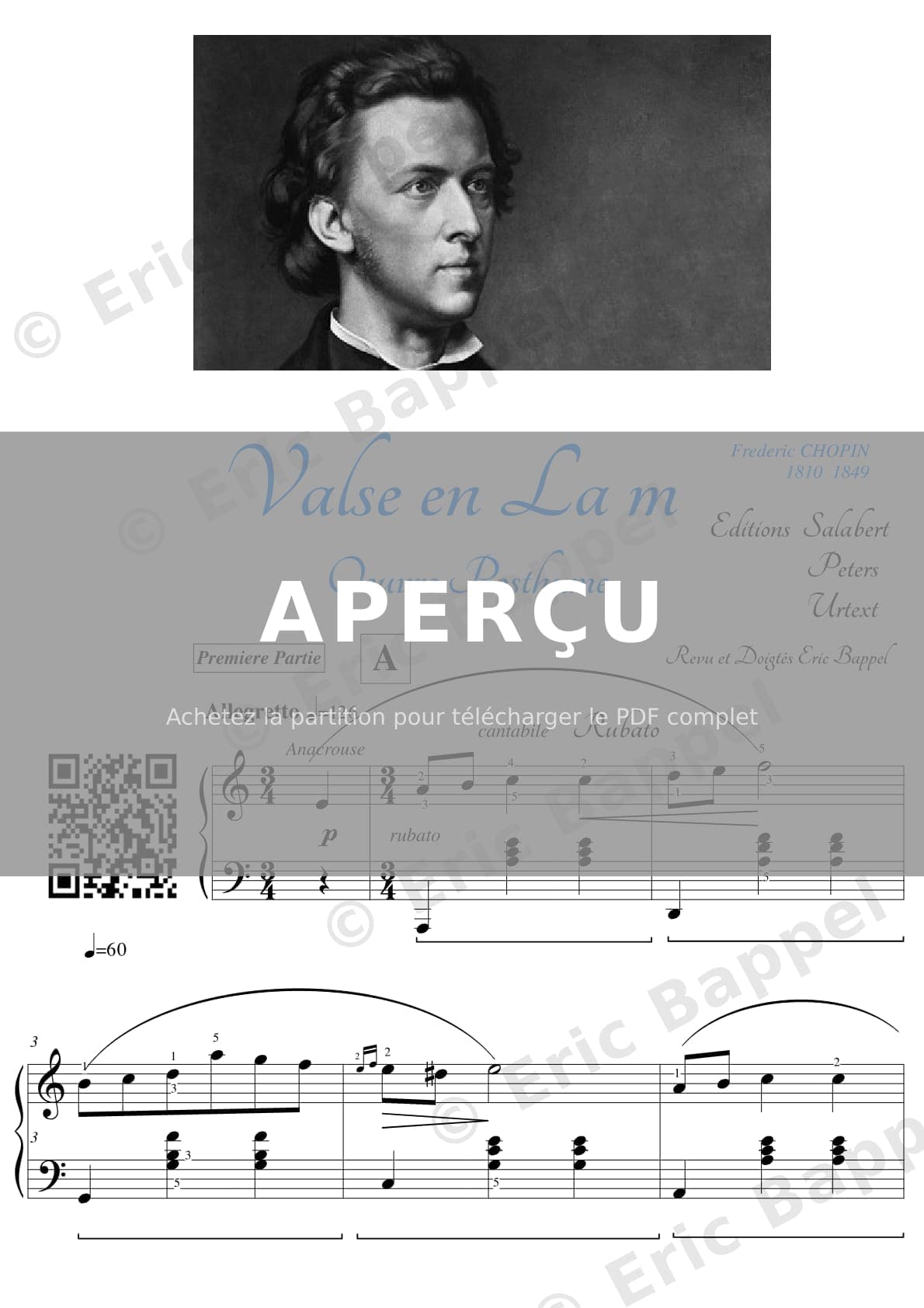 Valse en La mineur, Op. posth. — Extrait page 1 sur 6