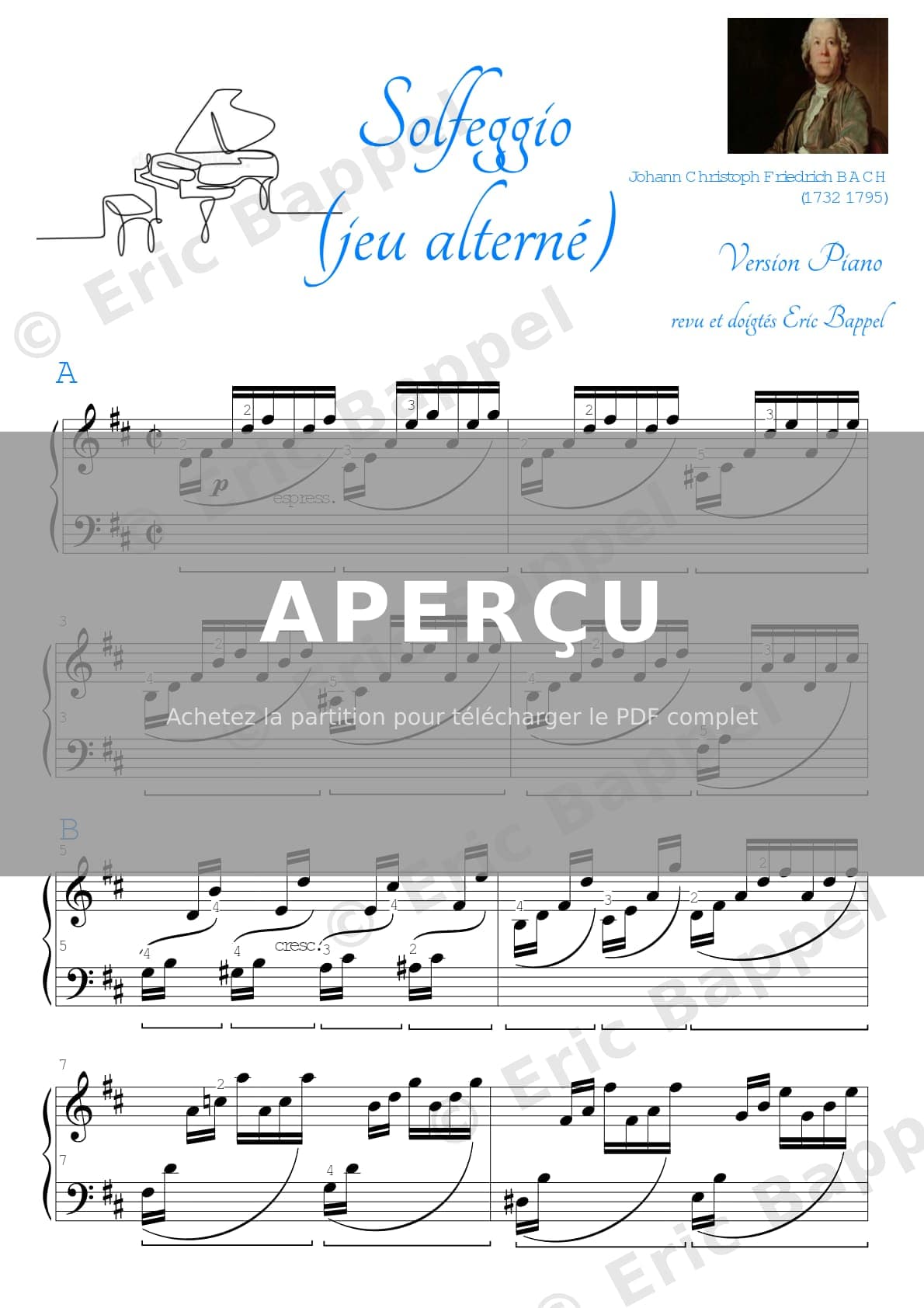 Solfeggio in D Major — Extrait page 1 sur 2