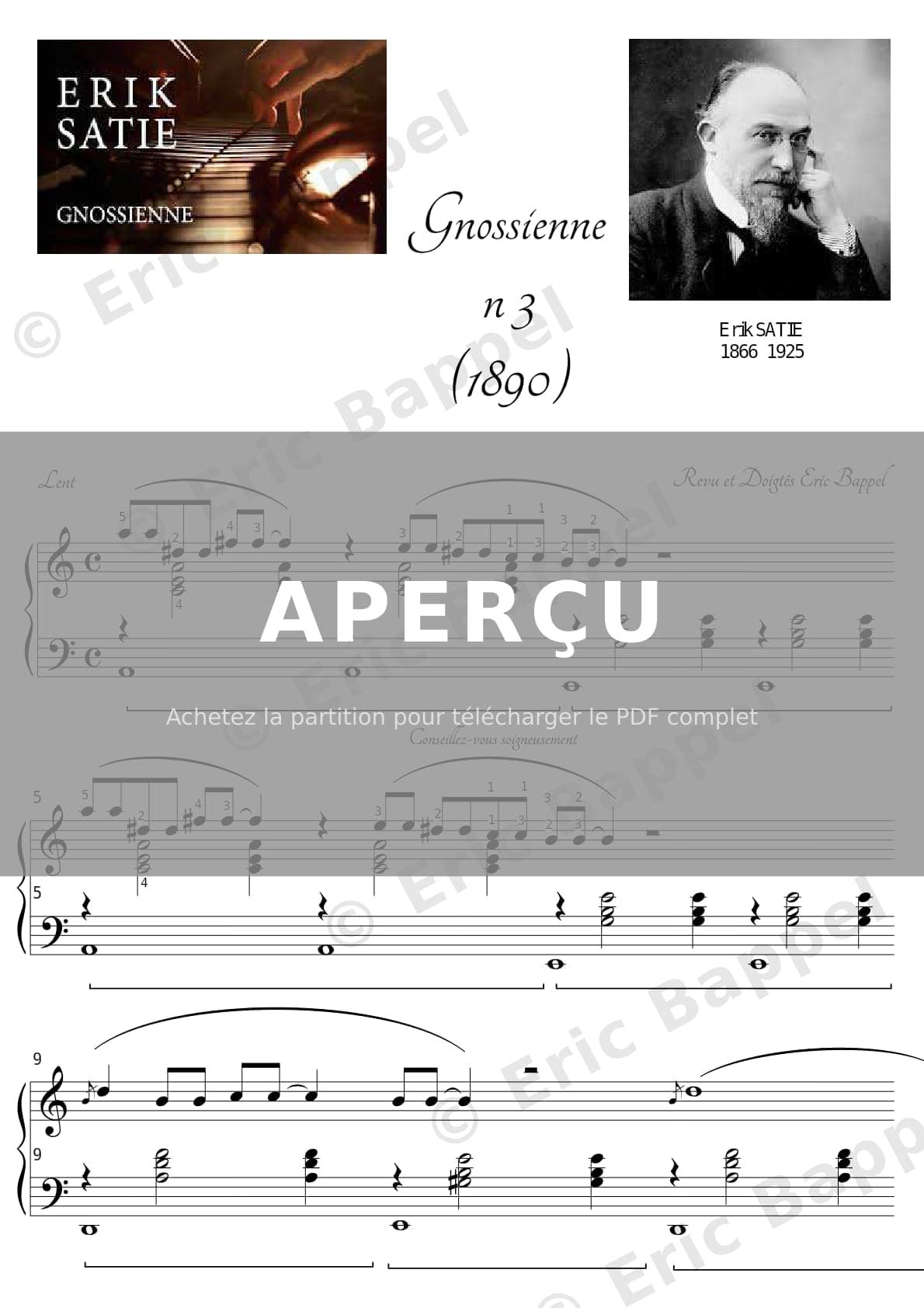 Gnossienne No. 3 — Extrait page 1 sur 5