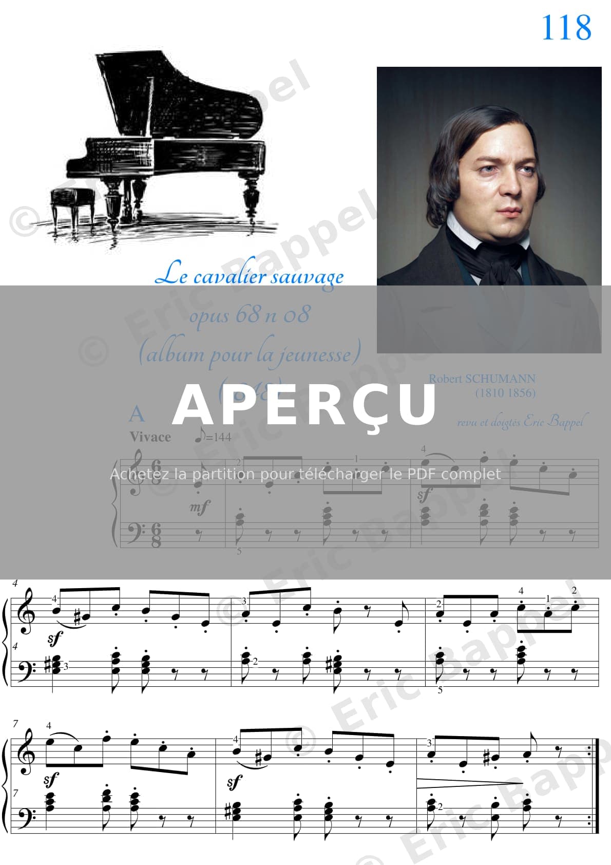 Le Petit Cavalier, Album pour la jeunesse, Op. 68: No. 01 — Extrait page 1 sur 4