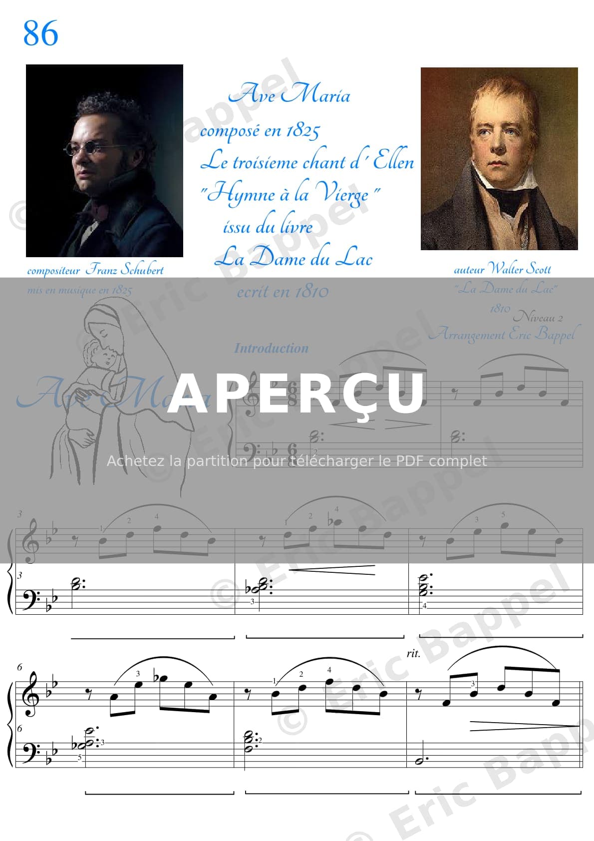 Ave Maria en Si bémol majeur, niveau 2 — Extrait page 2 sur 8