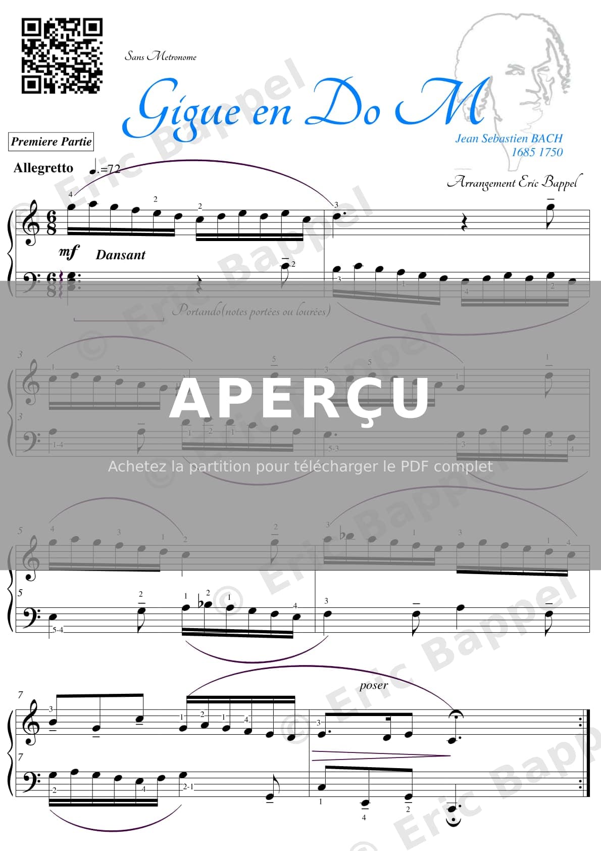 Gigue en DO M — Extrait page 1 sur 3