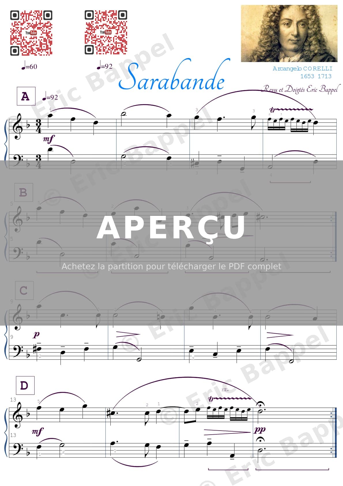 Sarabande en Ré mineur — Extrait page 1 sur 1