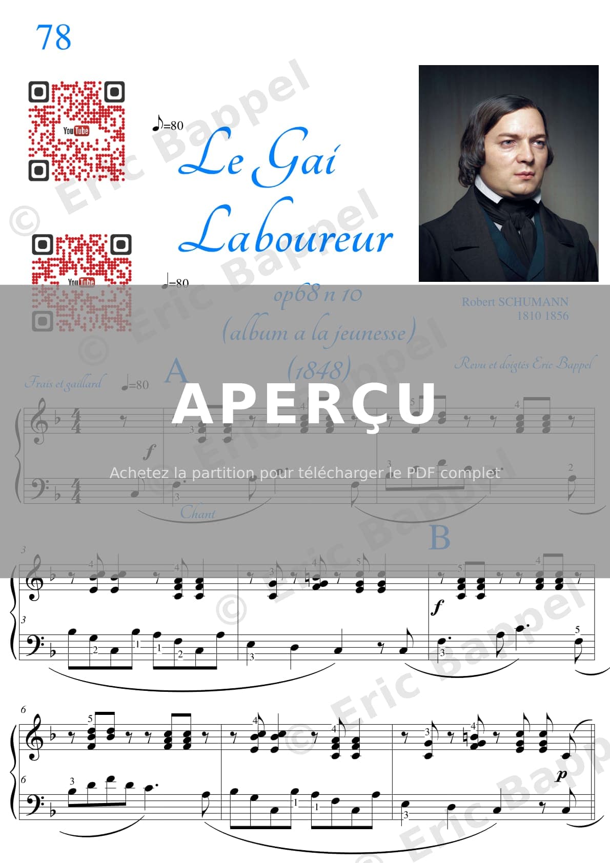 Le Gai Laboureur, Album pour la jeunesse Op. 68 No. 10 — Extrait page 2 sur 4