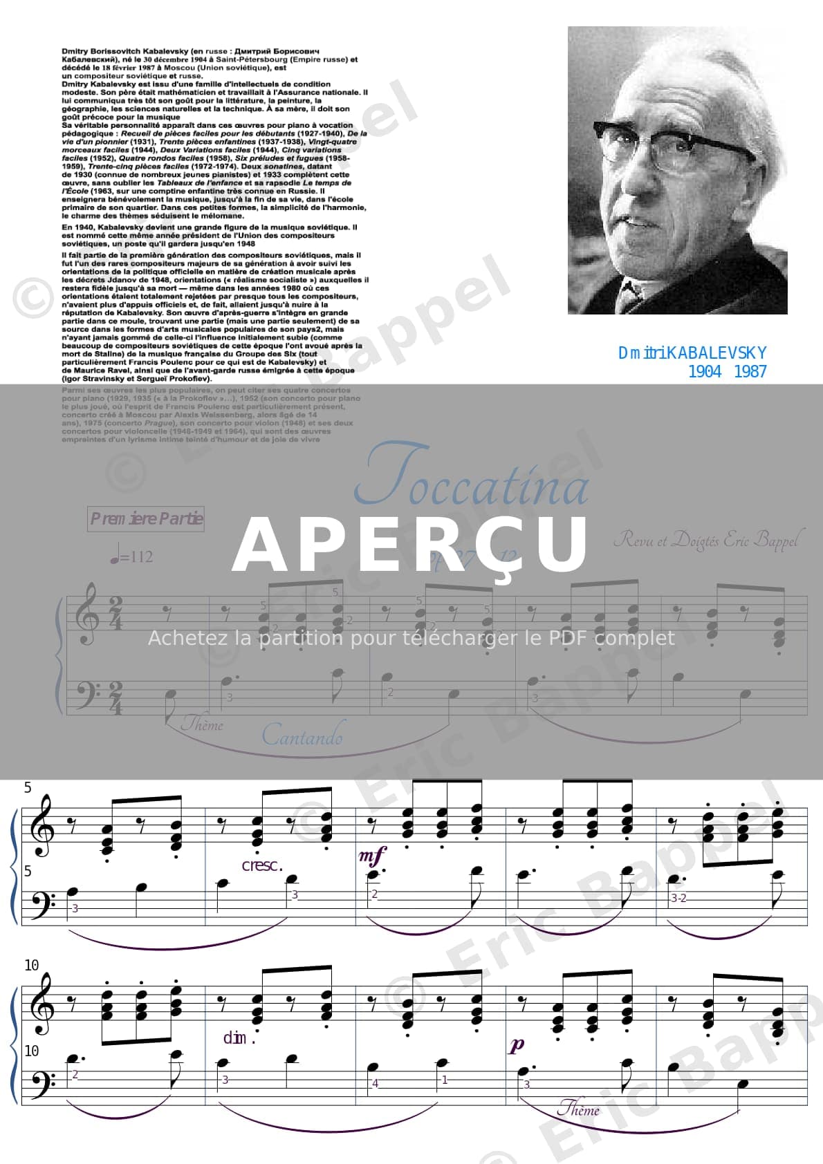 Toccatina, Op. 27 No. 12 — Extrait page 1 sur 3