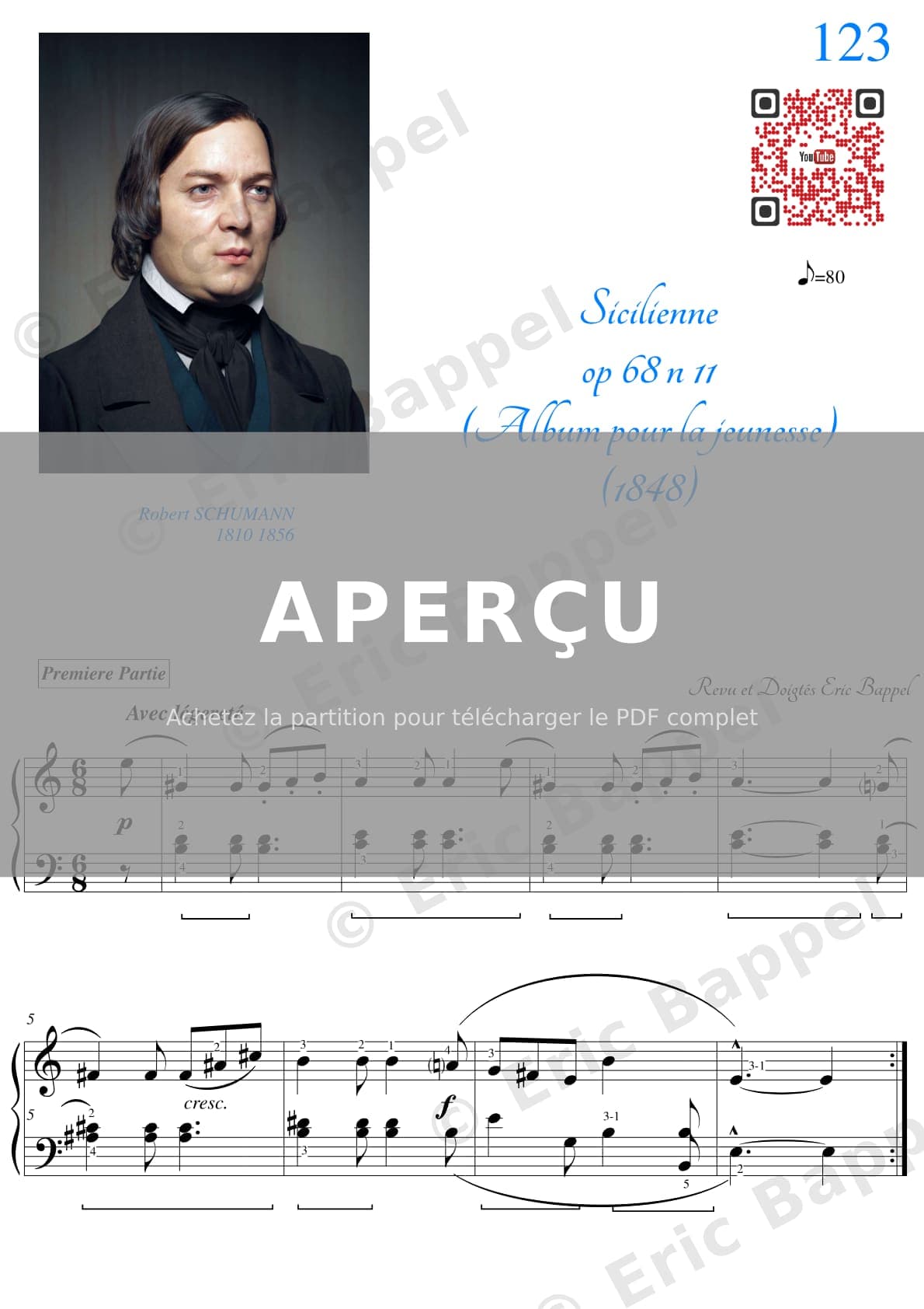 Sicilienne, Album pour la jeunesse, Op. 68 No. 11 — Extrait page 1 sur 4