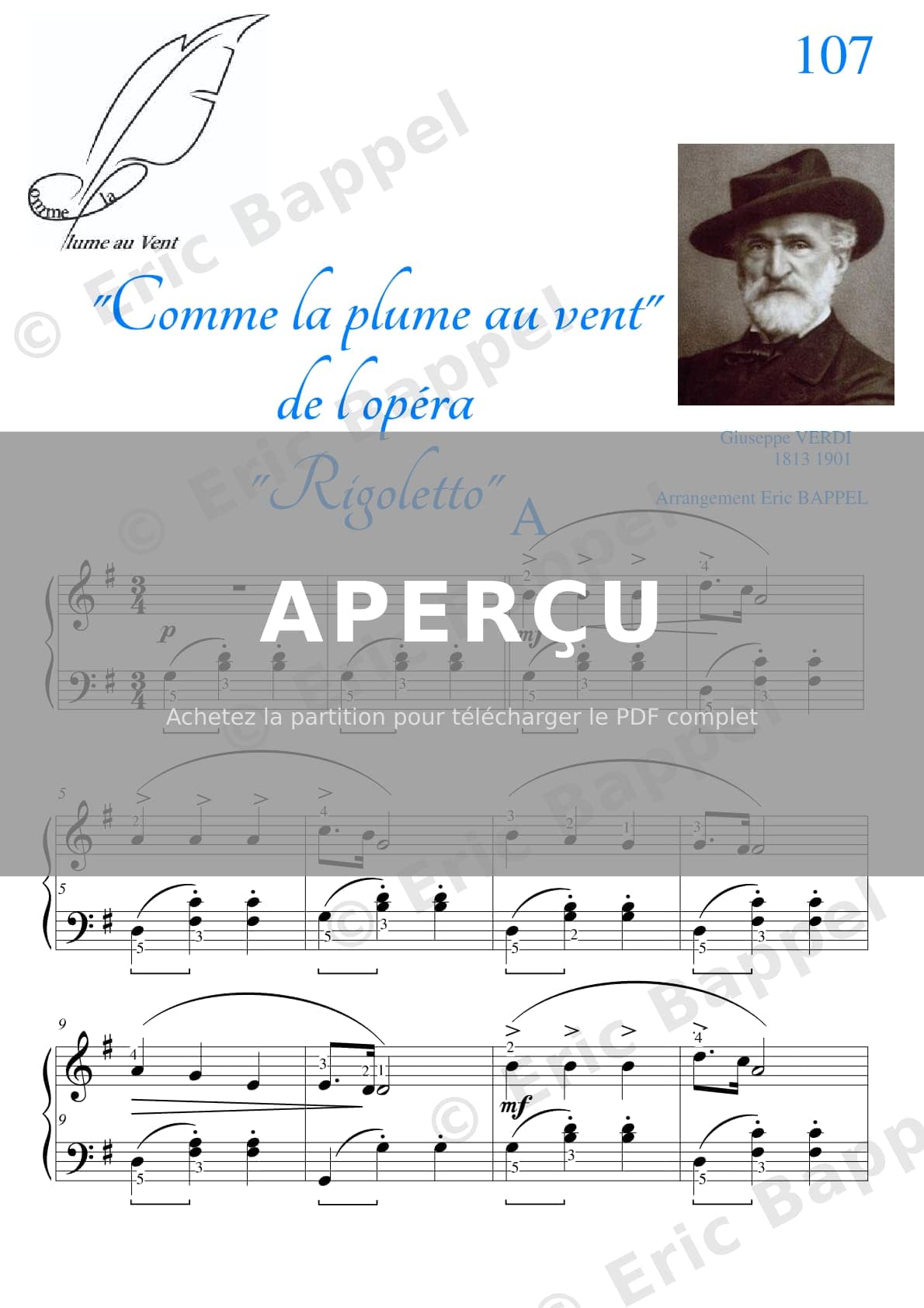 Rigoletto, Act III, Scene 1: Comme la plume au vent — Extrait page 1 sur 4