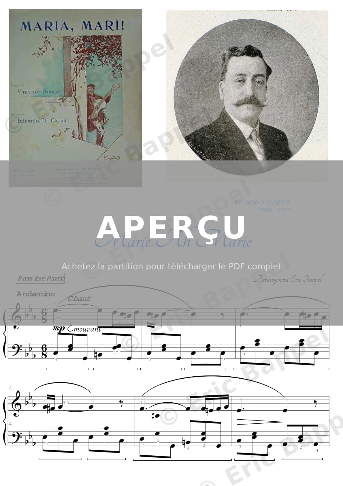Maria Mari, transcription pour piano — Extrait page 1 sur 4