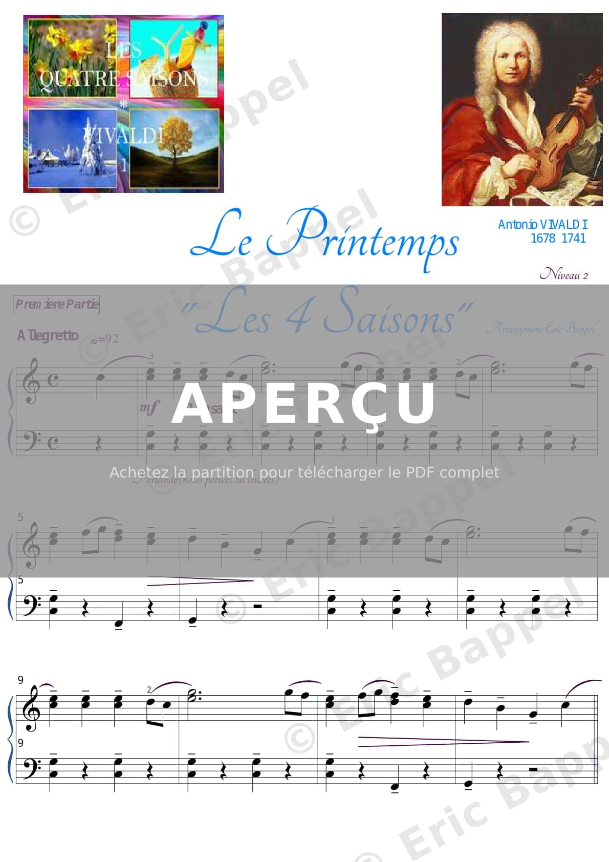 Le Printemps, Les Quatre Saisons, niveau 2 — Extrait page 1 sur 3