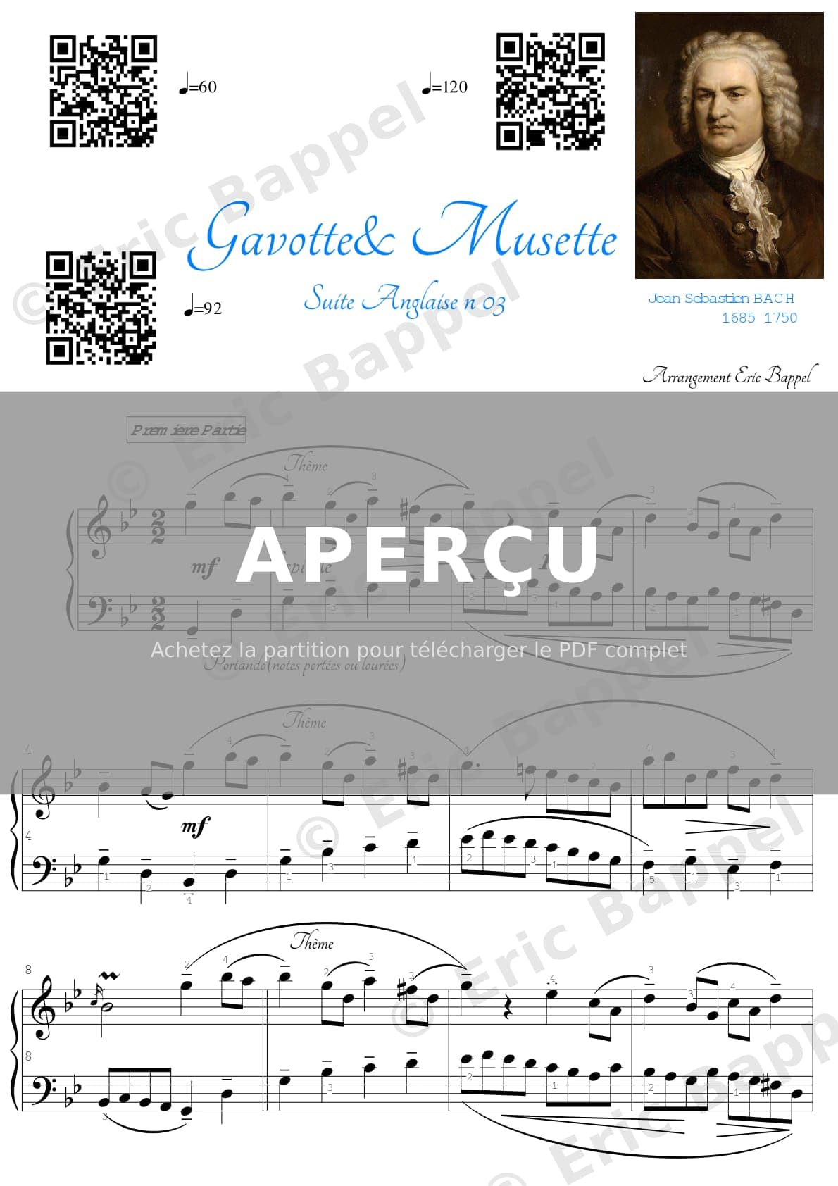 Gavotte & Musette Suite anglaise n 03 en sol m — Extrait page 1 sur 4