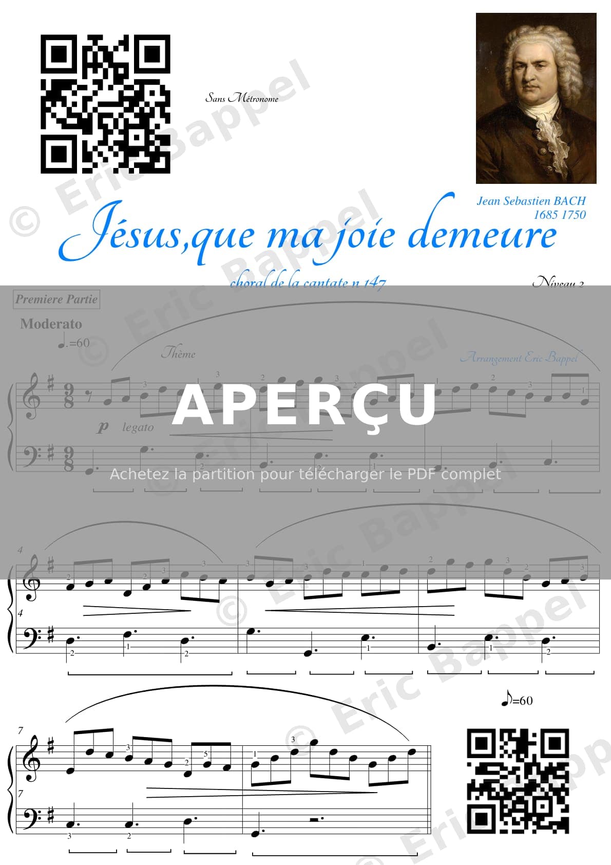 Jesus que ma joie demeure (from the Cantata "Herz und Mund und Tat und Leben" BWV 147) — Extrait page 1 sur 3