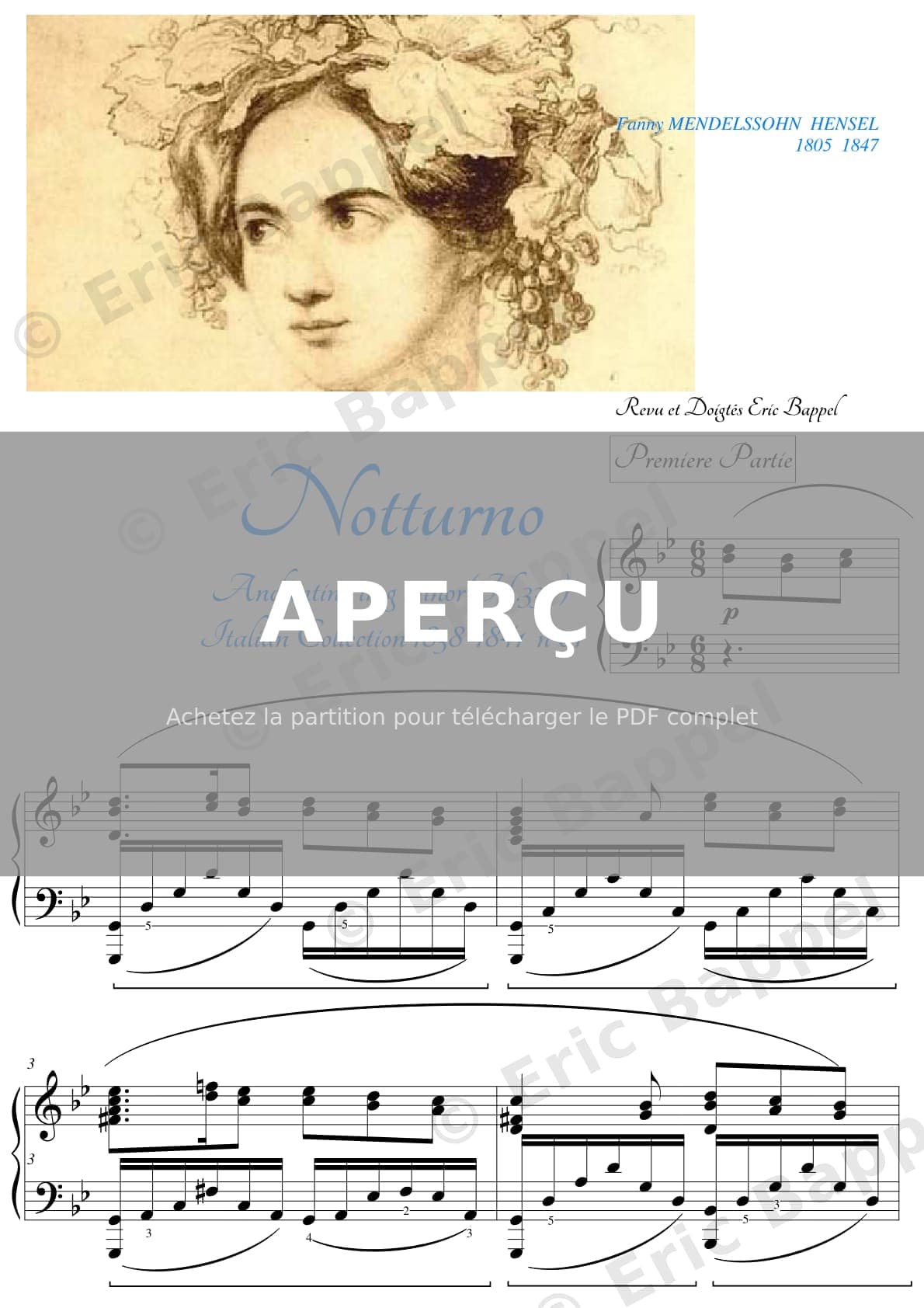 Nocturne, Andantino en Sol mineur (H 337) — Extrait page 1 sur 11