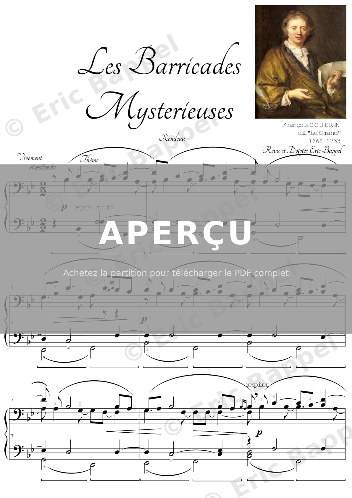 Second livre de pièces de clavecin, Sixième ordre: V. Les Barricades Mystérieuses — Extrait page 1 sur 8