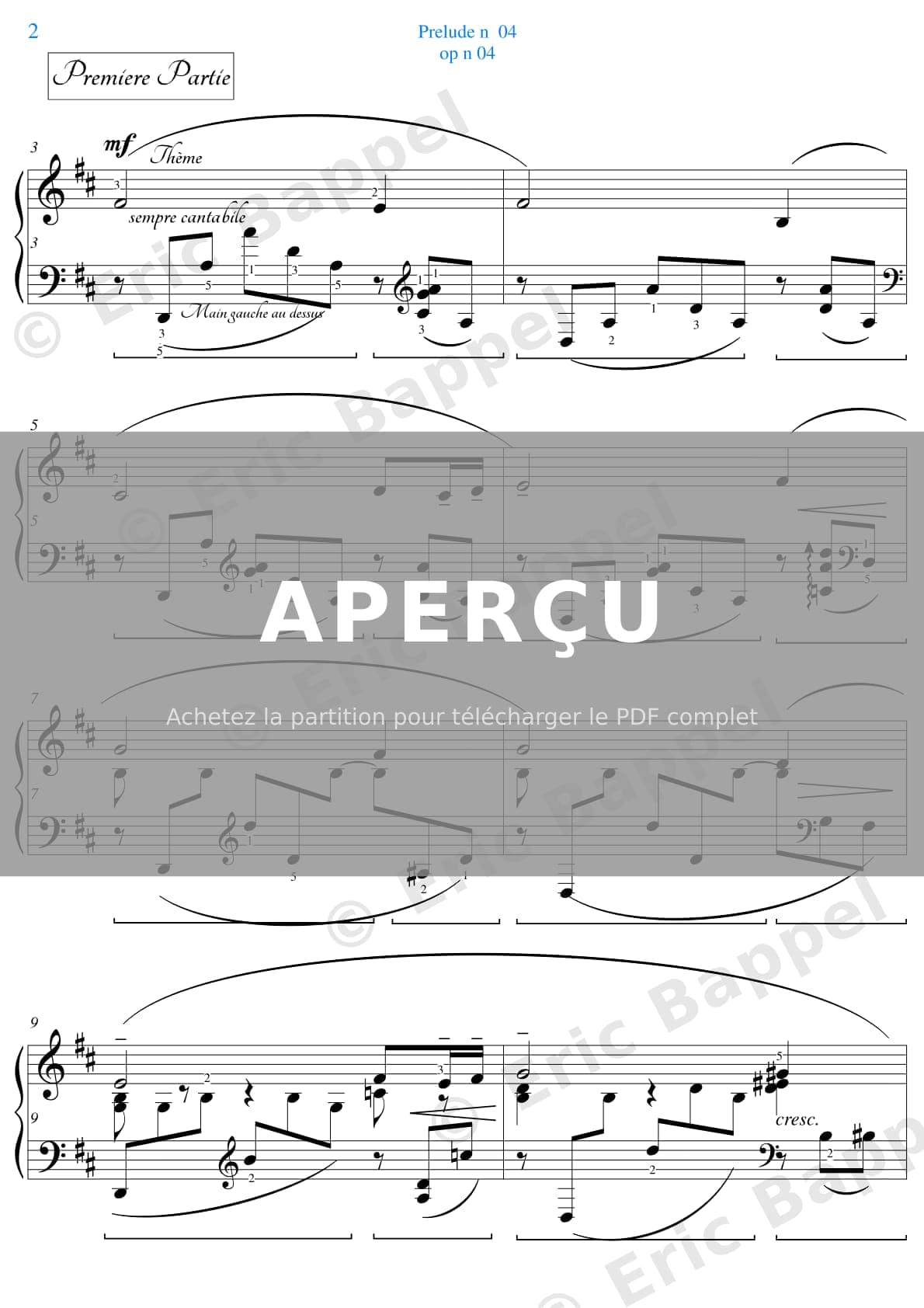 Prélude, Op. 23 No. 4 en Ré majeur — Extrait page 2 sur 11