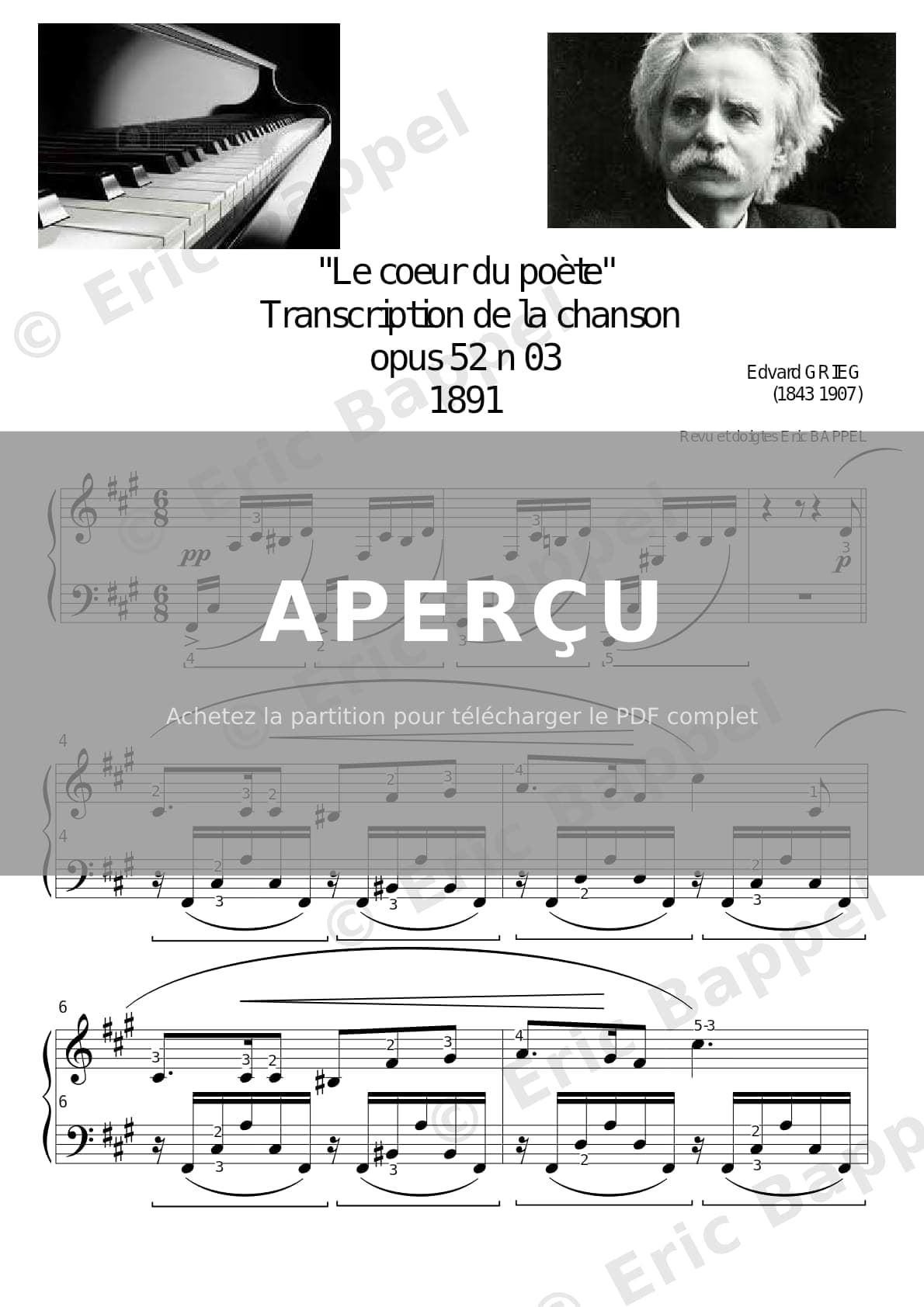 Le Cœur du Poète, Op. 5, No. 2 — Extrait page 1 sur 8