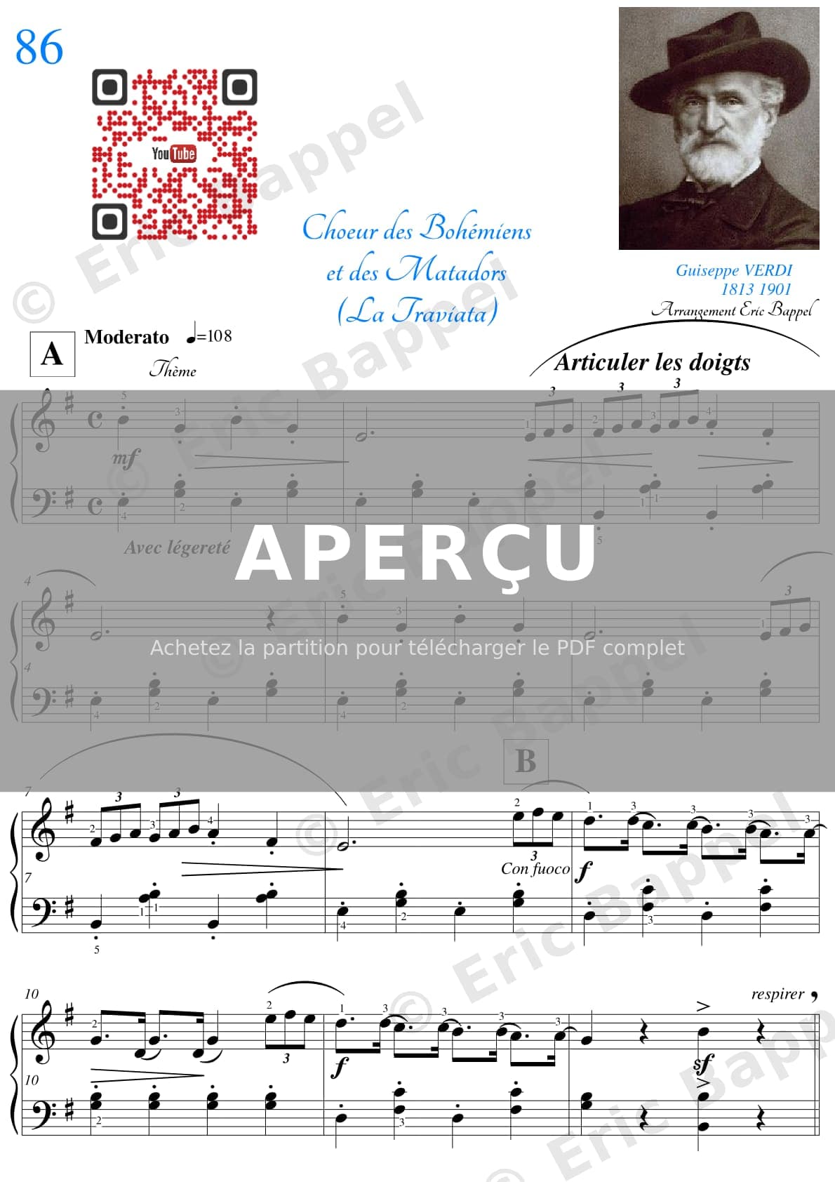 Chœur des Bohémiens et des Matadors, La Traviata en Mi mineur — Extrait page 2 sur 4