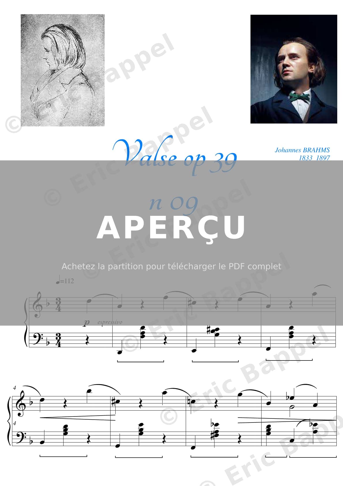Valse n° 9, Op. 39 : en Ré mineur — Extrait page 1 sur 3
