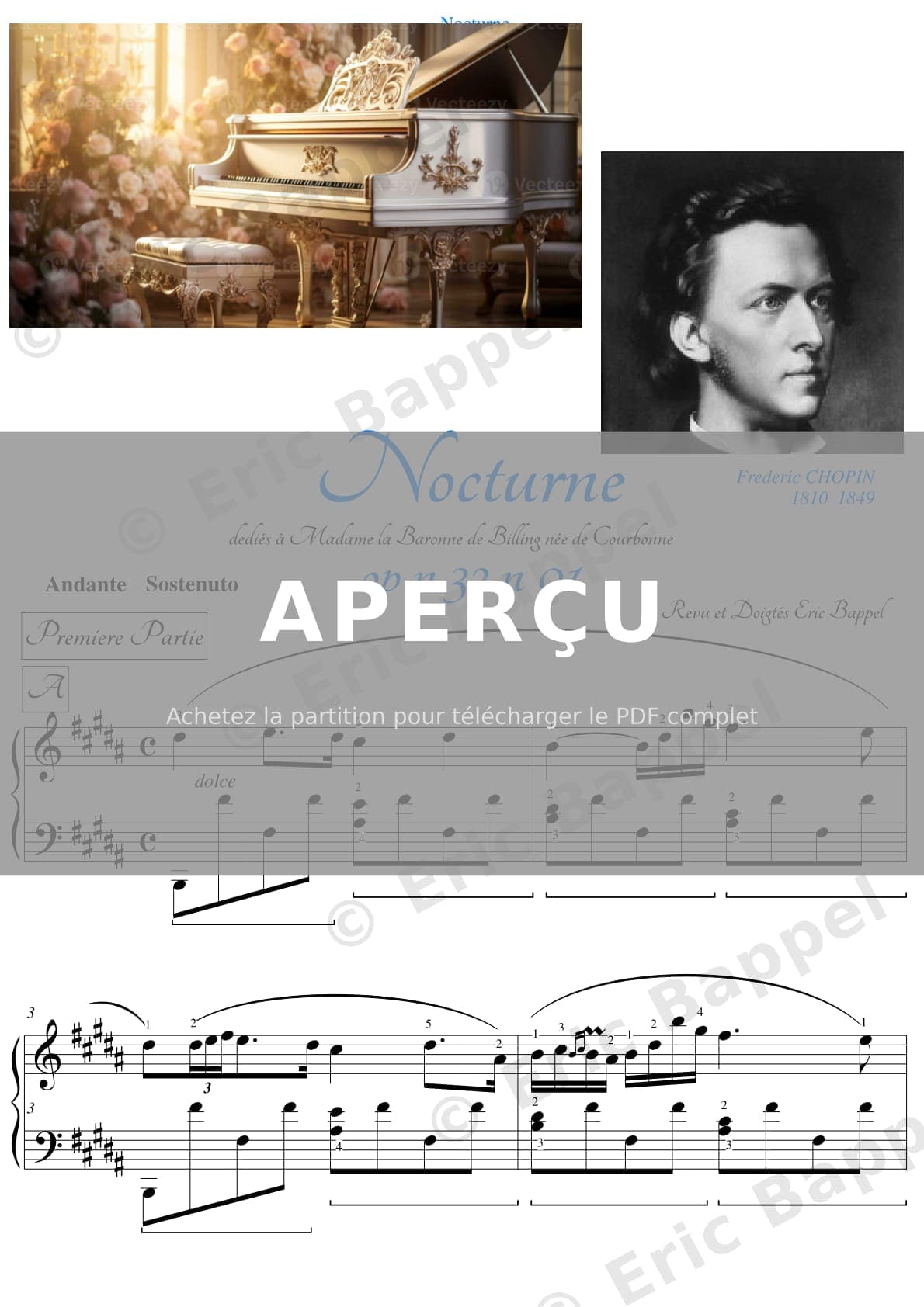 Nocturne Op. 32 n° 1 en Si Majeur — Extrait page 1 sur 10
