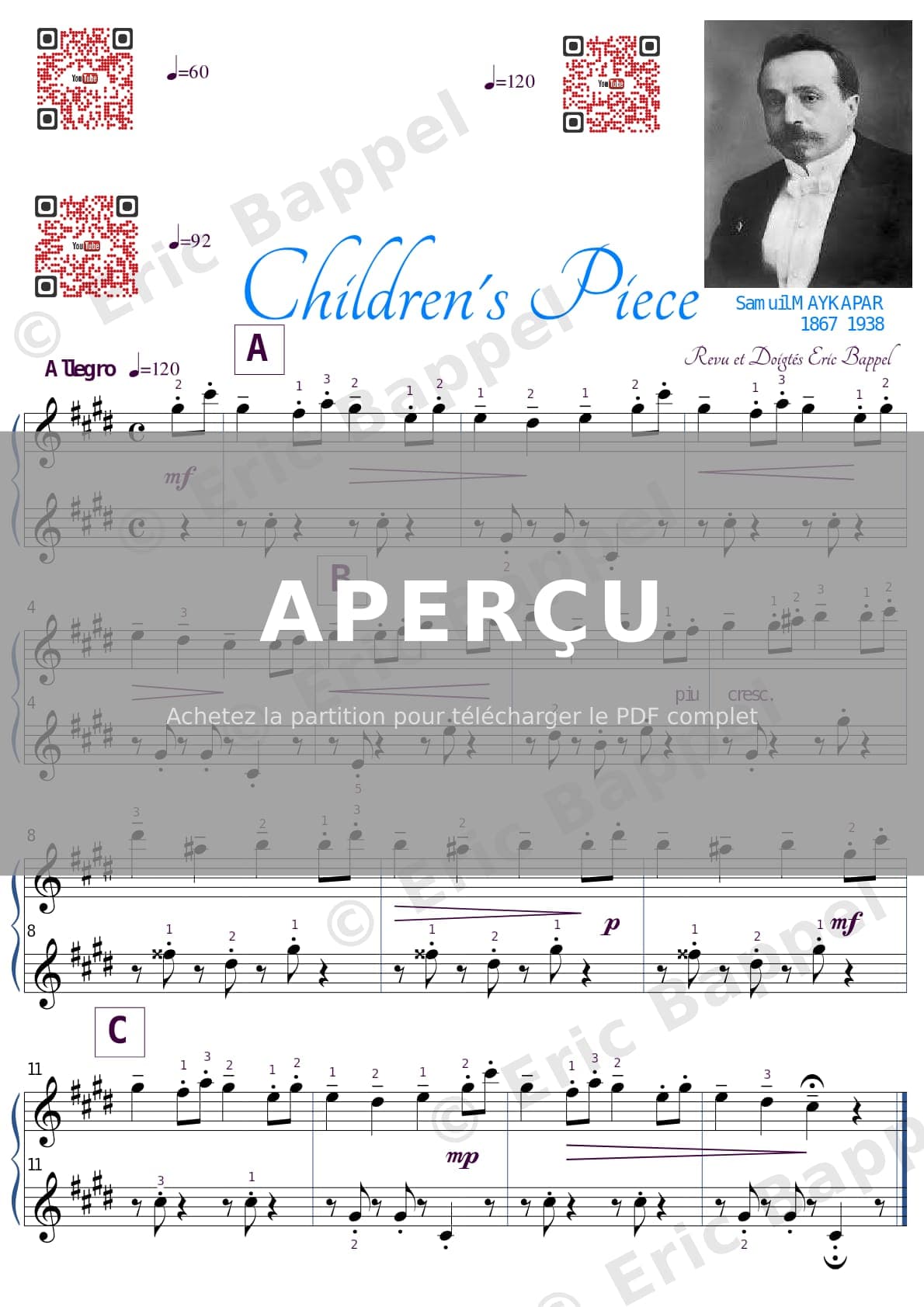 Children's Piece No. 06 en Do dièse mineur — Extrait page 1 sur 1