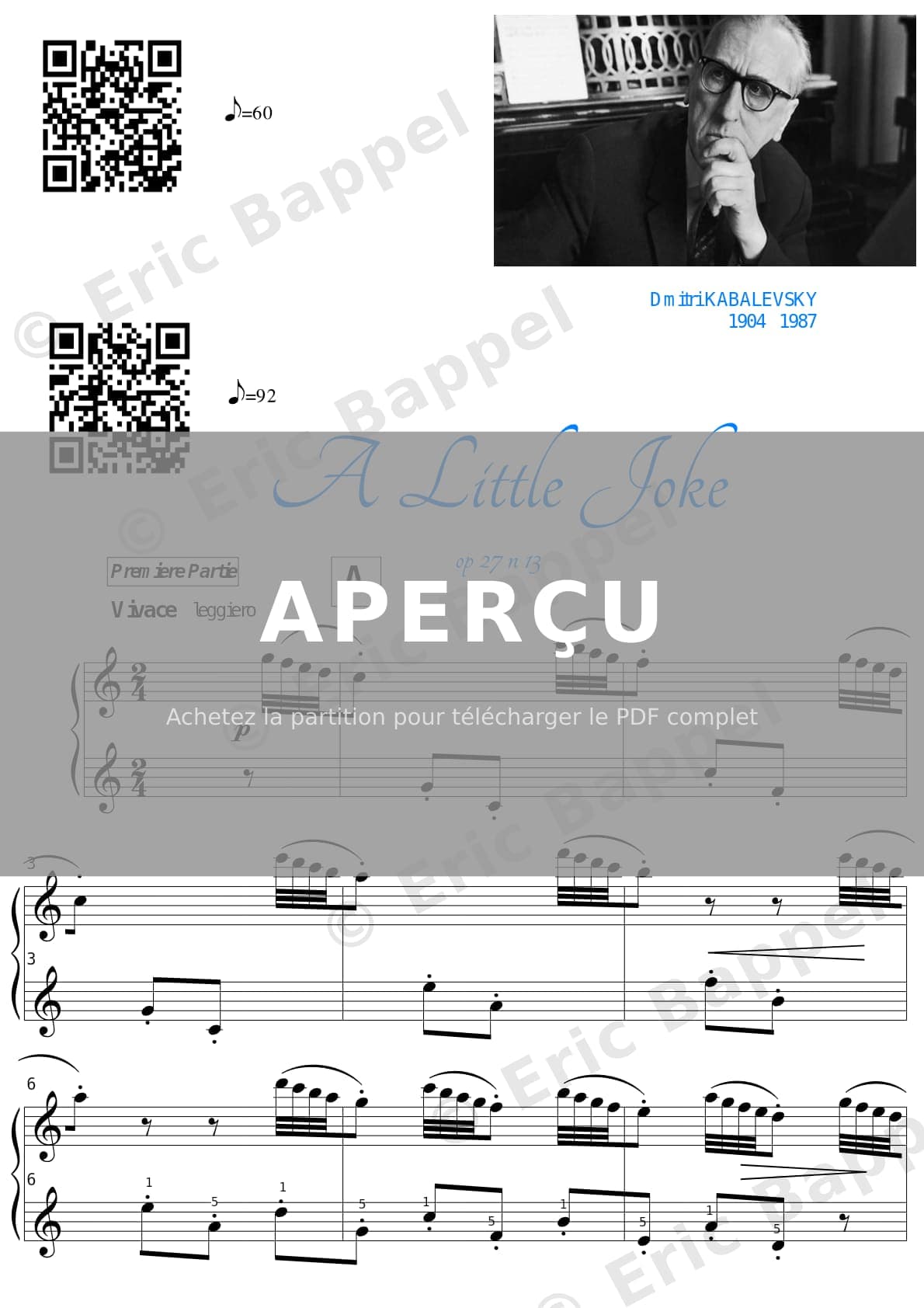 A Little Joke 30 Pieces for Children, Op. 27: No. 13 — Extrait page 1 sur 5